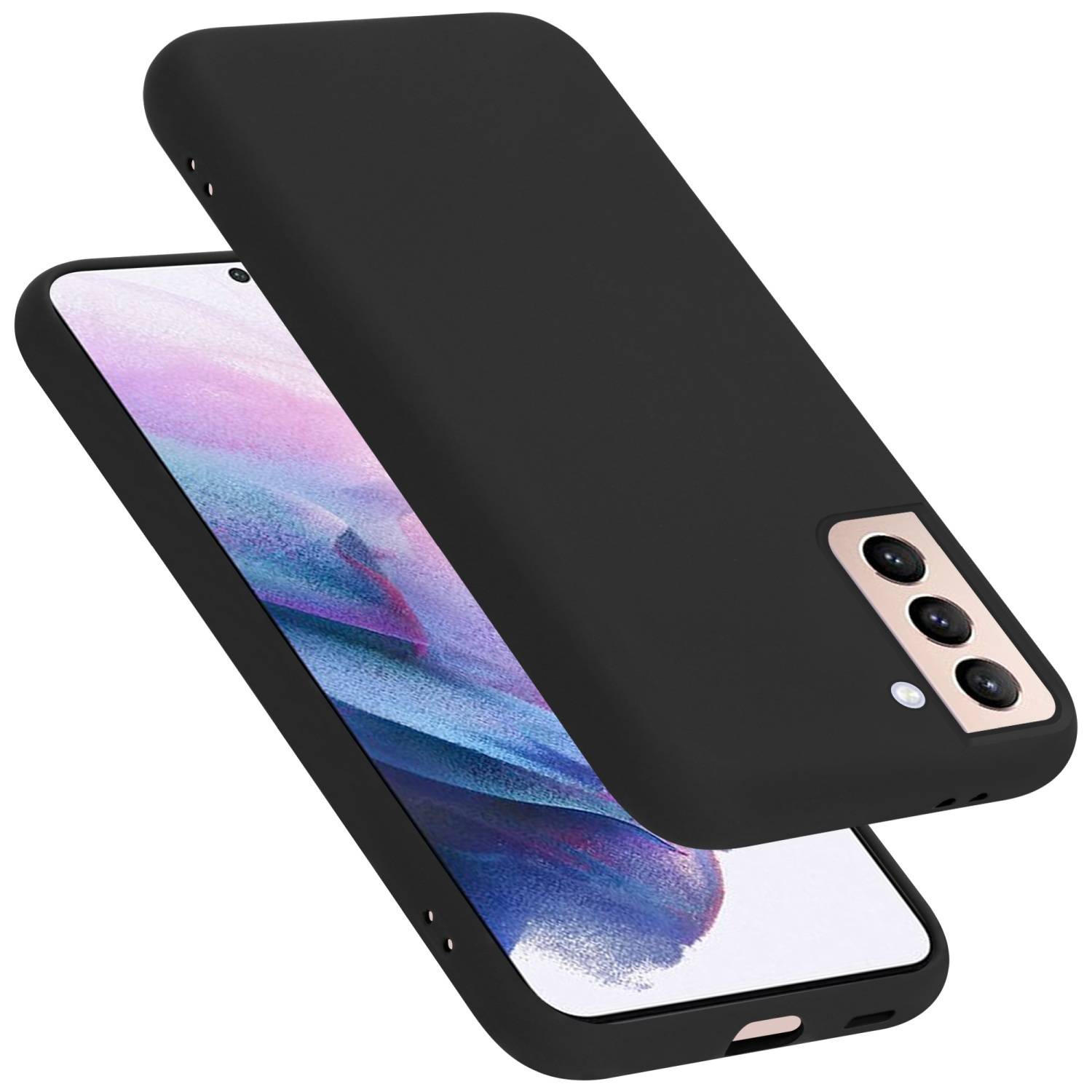 Cadorabo Schutzhülle für Samsung Galaxy S22 PLUS Hülle in Schwarz Handyhülle Case Cover TPU Etui