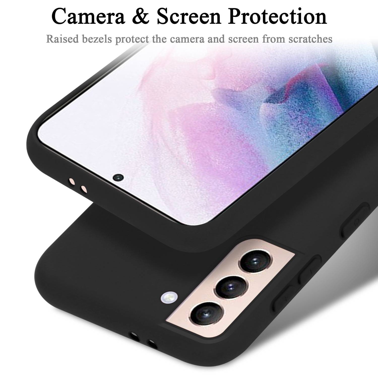 Cadorabo Schutzhülle für Samsung Galaxy S22 PLUS Hülle in Schwarz Handyhülle Case Cover TPU Etui