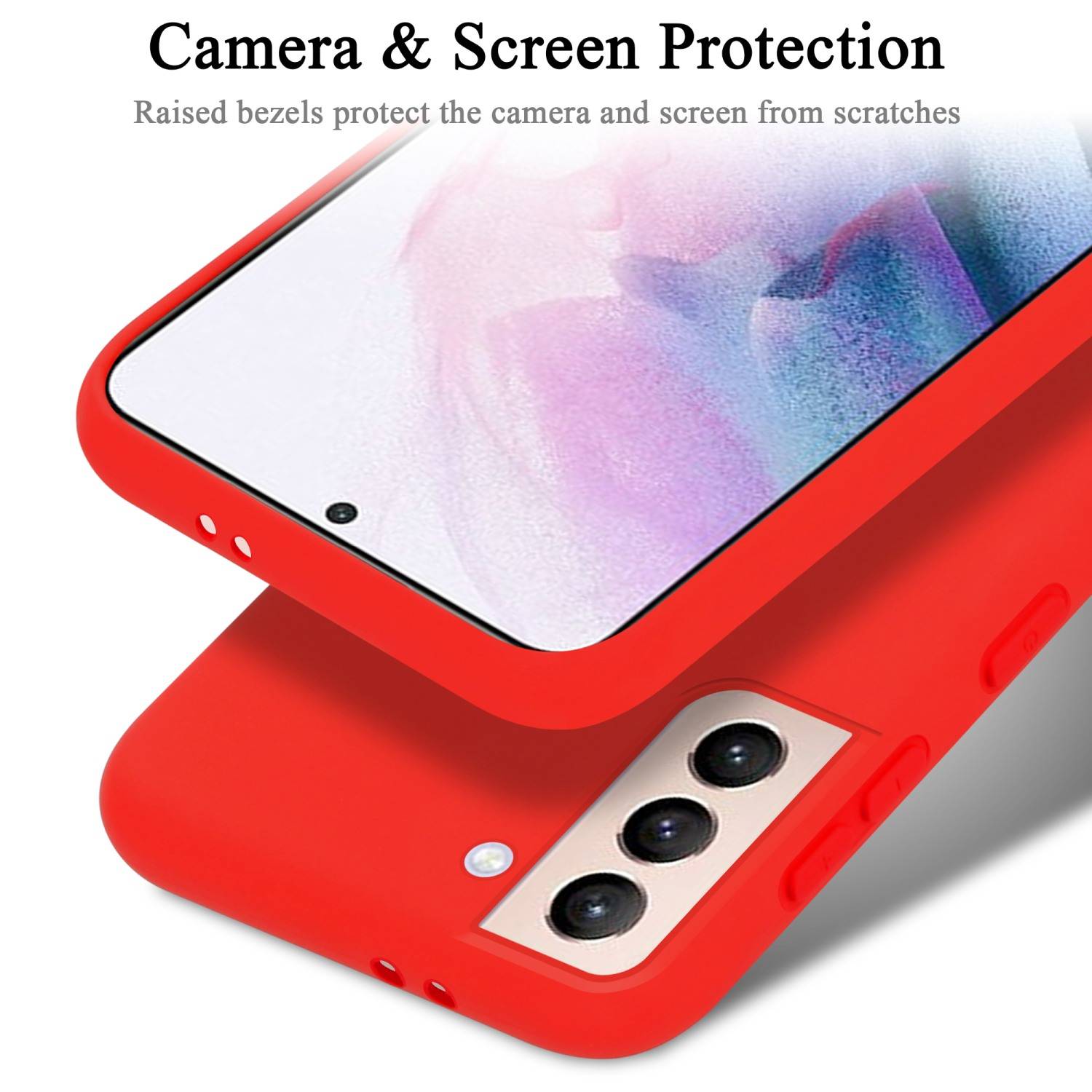 Cadorabo Schutzhülle für Samsung Galaxy S22 PLUS Hülle in Rot Handyhülle Case Cover TPU Etui