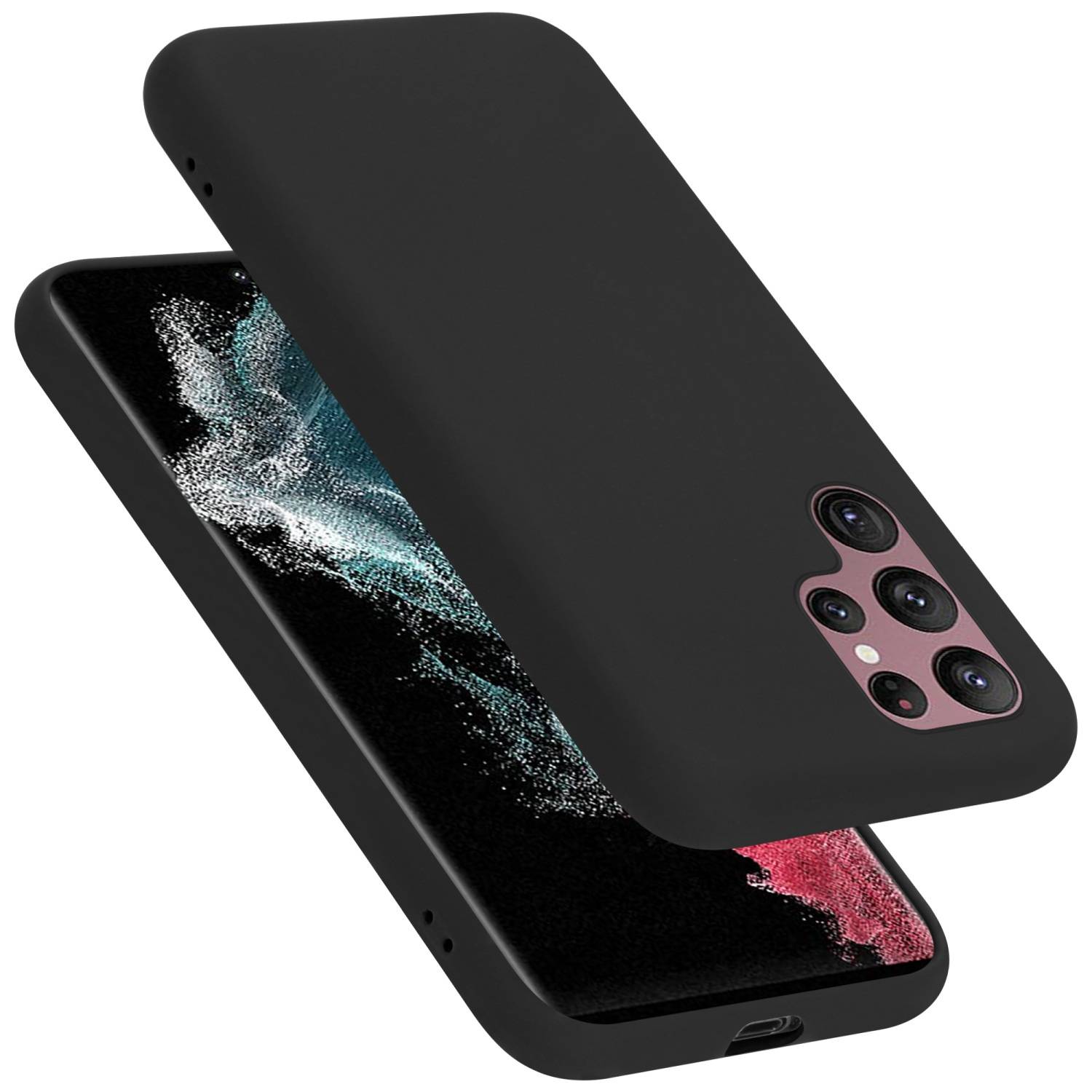Cadorabo Schutzhülle für Samsung Galaxy S22 ULTRA Hülle in Schwarz Handyhülle Case Cover TPU Etui