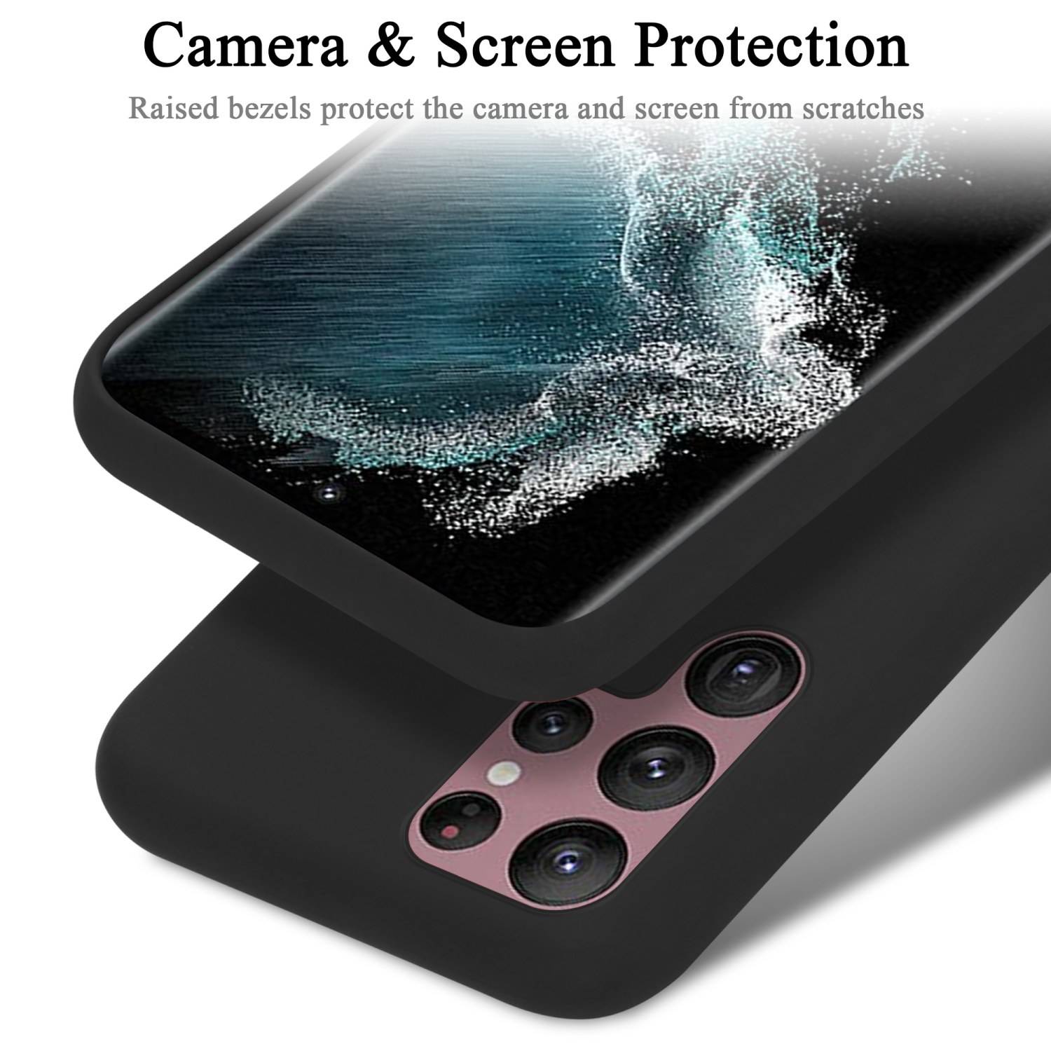Cadorabo Schutzhülle für Samsung Galaxy S22 ULTRA Hülle in Schwarz Handyhülle Case Cover TPU Etui
