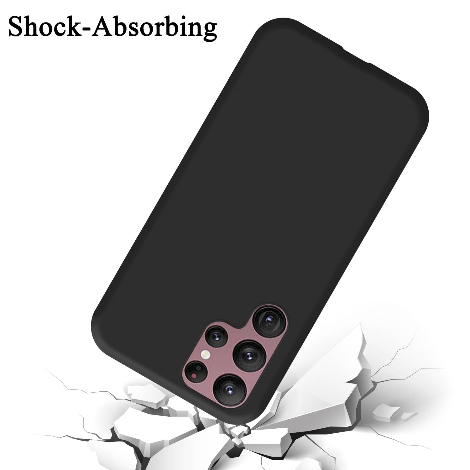 Cadorabo Schutzhülle für Samsung Galaxy S22 ULTRA Hülle in Schwarz Handyhülle Case Cover TPU Etui