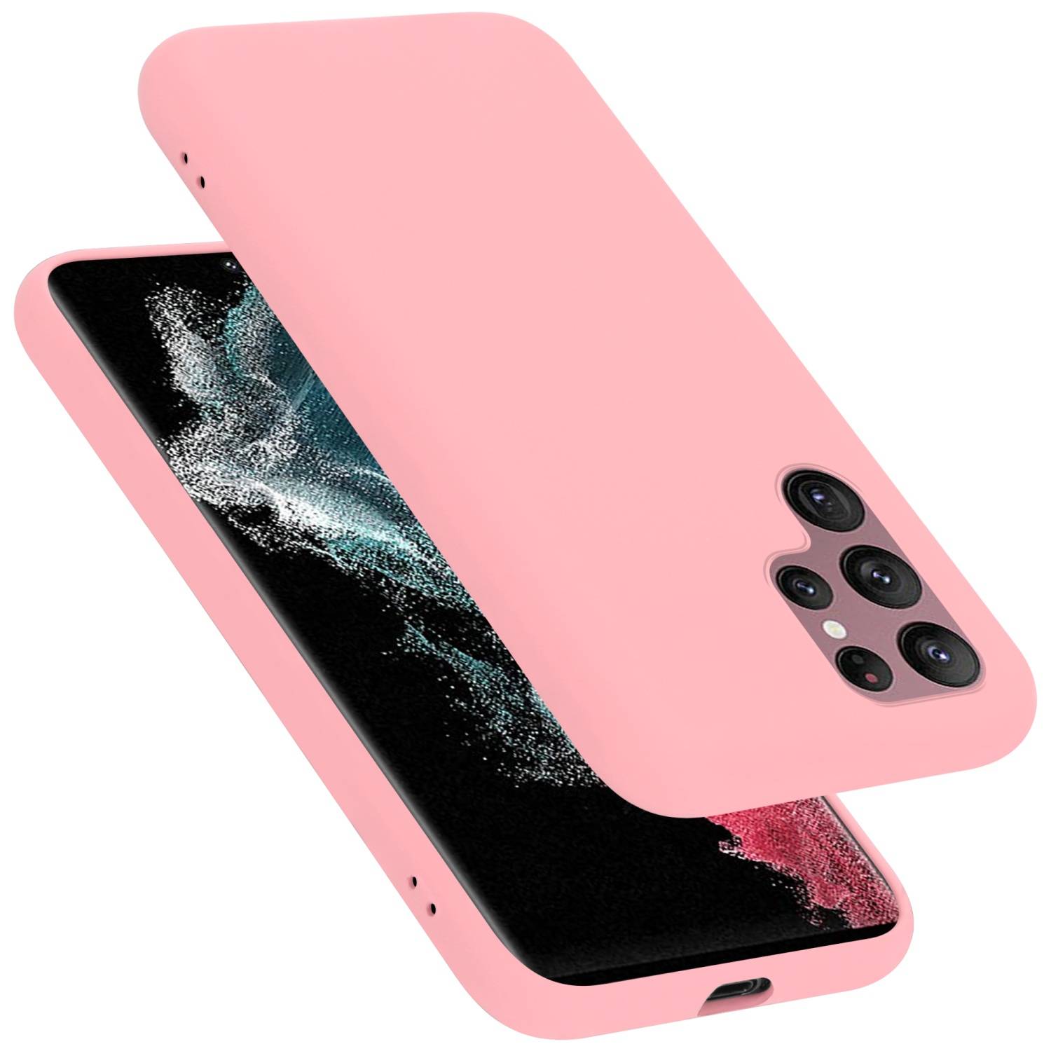 Cadorabo Schutzhülle für Samsung Galaxy S22 ULTRA Hülle in Rosa Handyhülle Case Cover TPU Etui