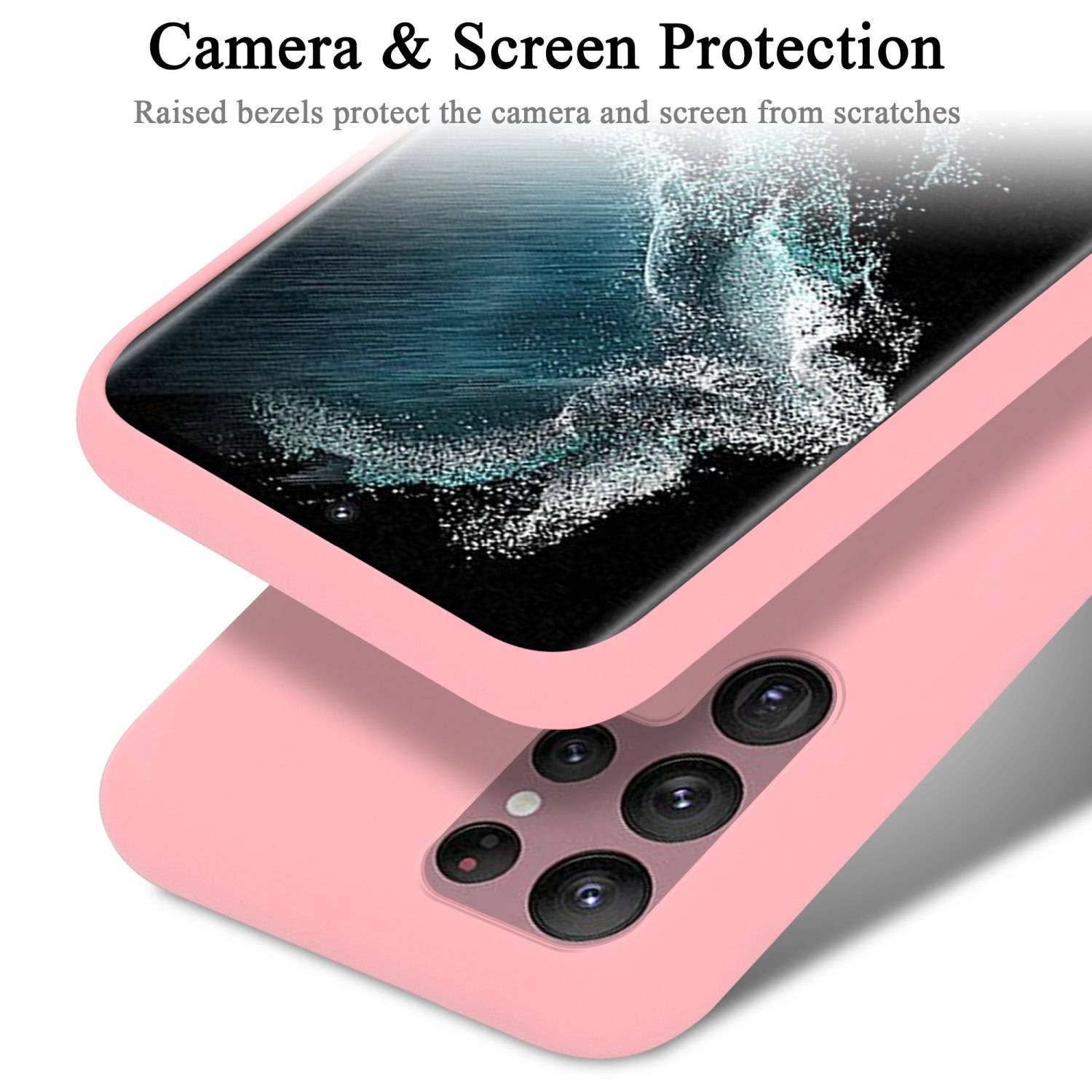 Cadorabo Schutzhülle für Samsung Galaxy S22 ULTRA Hülle in Rosa Handyhülle Case Cover TPU Etui