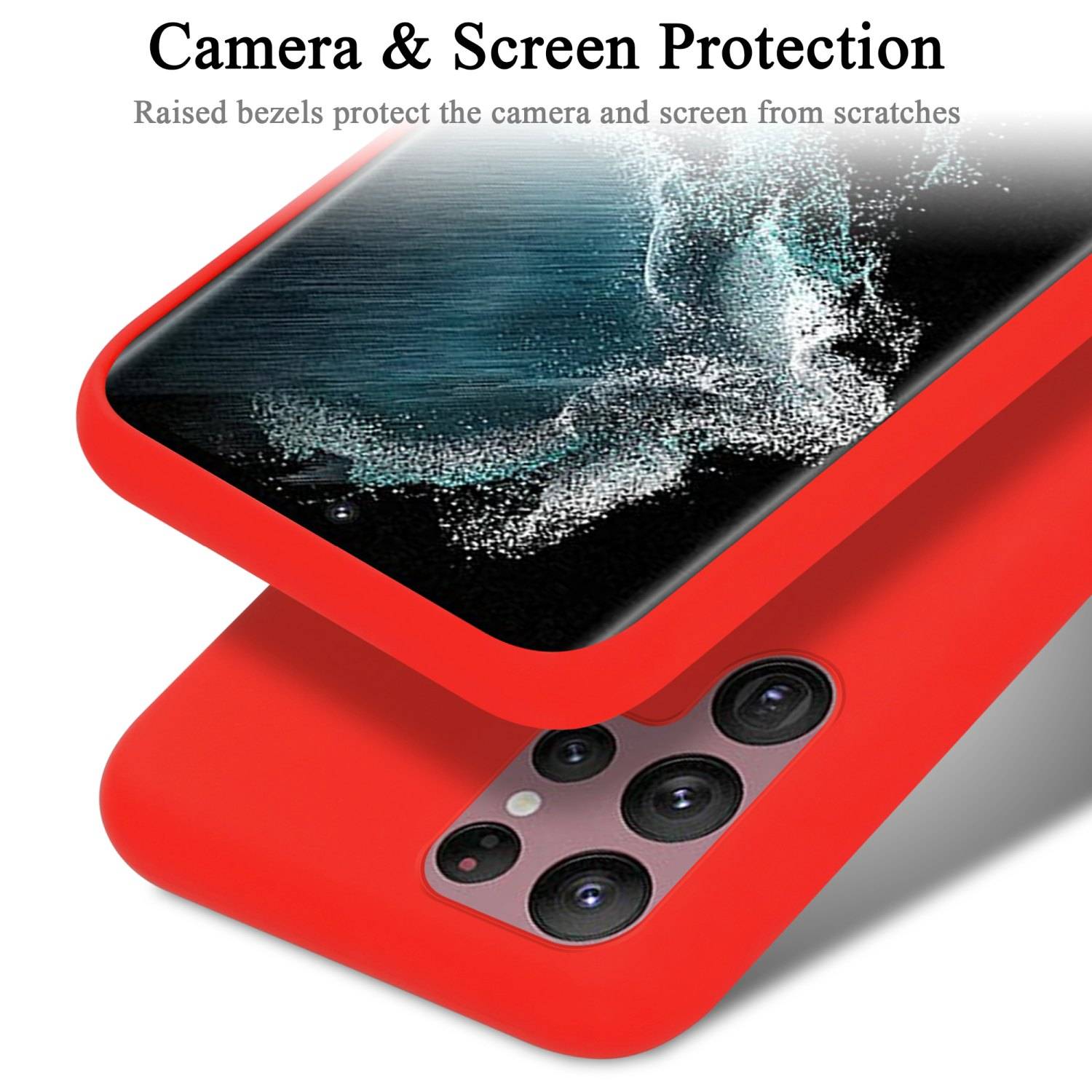 Cadorabo Schutzhülle für Samsung Galaxy S22 ULTRA Hülle in Rot Handyhülle Case Cover TPU Etui