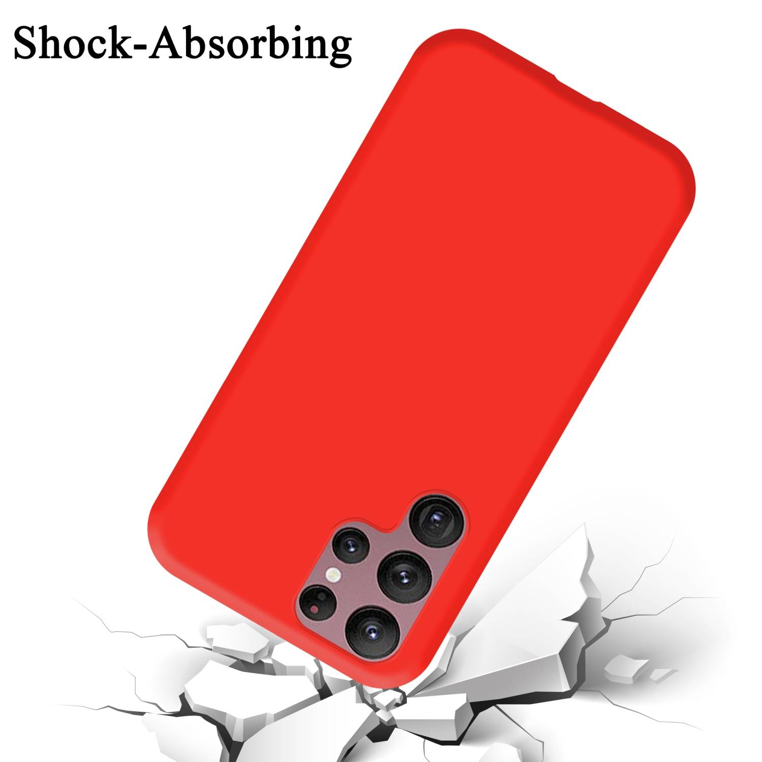 Cadorabo Schutzhülle für Samsung Galaxy S22 ULTRA Hülle in Rot Handyhülle Case Cover TPU Etui
