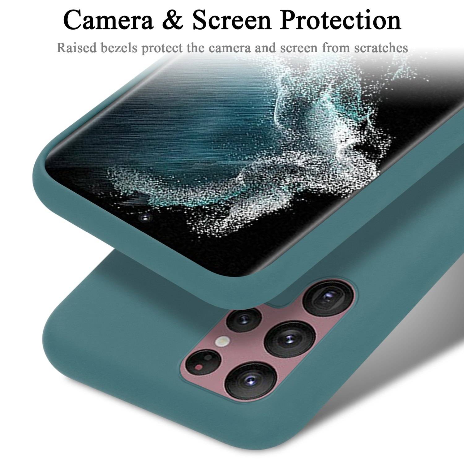 Cadorabo Schutzhülle für Samsung Galaxy S22 ULTRA Hülle in Grün Handyhülle Case Cover TPU Etui