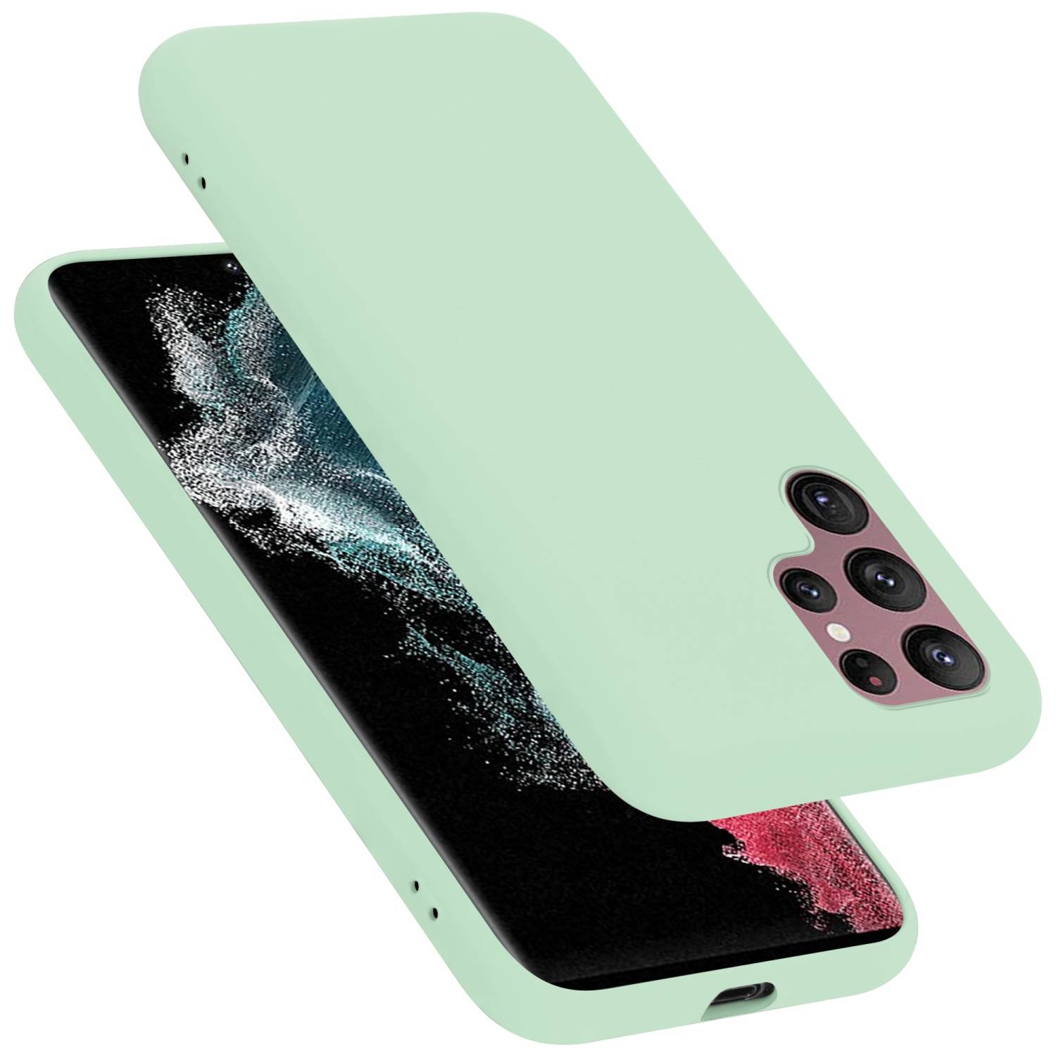 Cadorabo Schutzhülle für Samsung Galaxy S22 ULTRA Hülle in Grün Handyhülle Case Cover TPU Etui