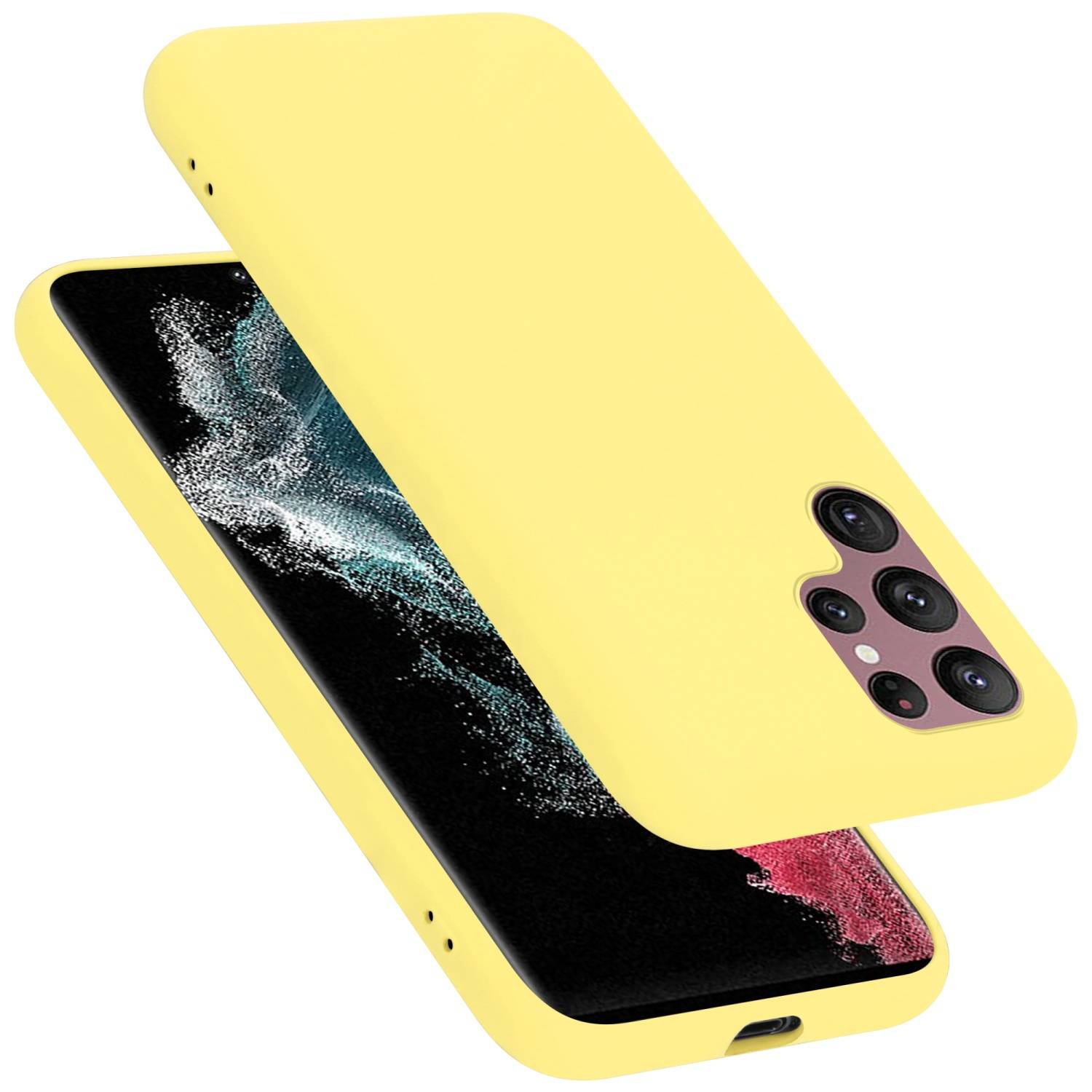 Cadorabo Schutzhülle für Samsung Galaxy S22 ULTRA Hülle in Gelb Handyhülle Case Cover TPU Etui