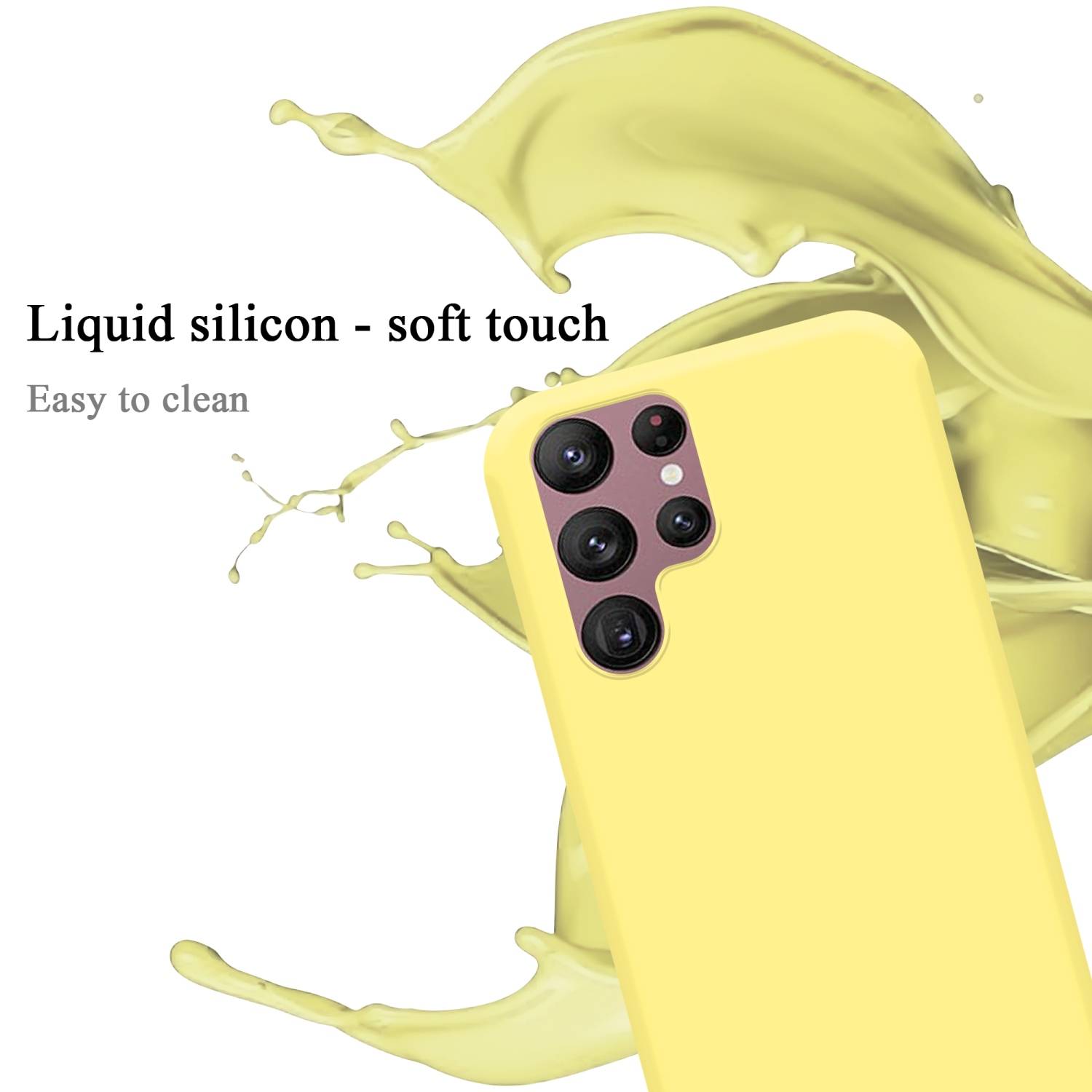 Cadorabo Schutzhülle für Samsung Galaxy S22 ULTRA Hülle in Gelb Handyhülle Case Cover TPU Etui