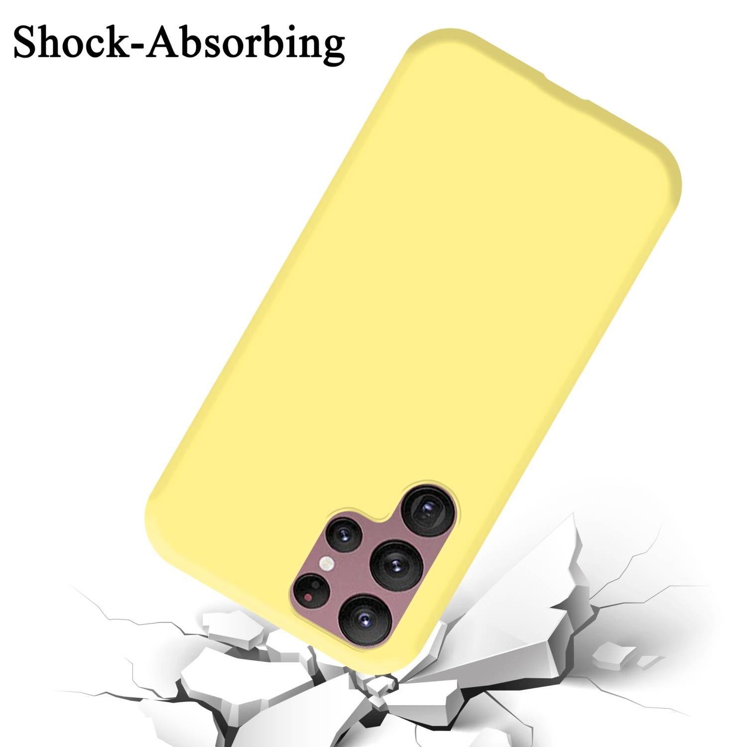 Cadorabo Schutzhülle für Samsung Galaxy S22 ULTRA Hülle in Gelb Handyhülle Case Cover TPU Etui