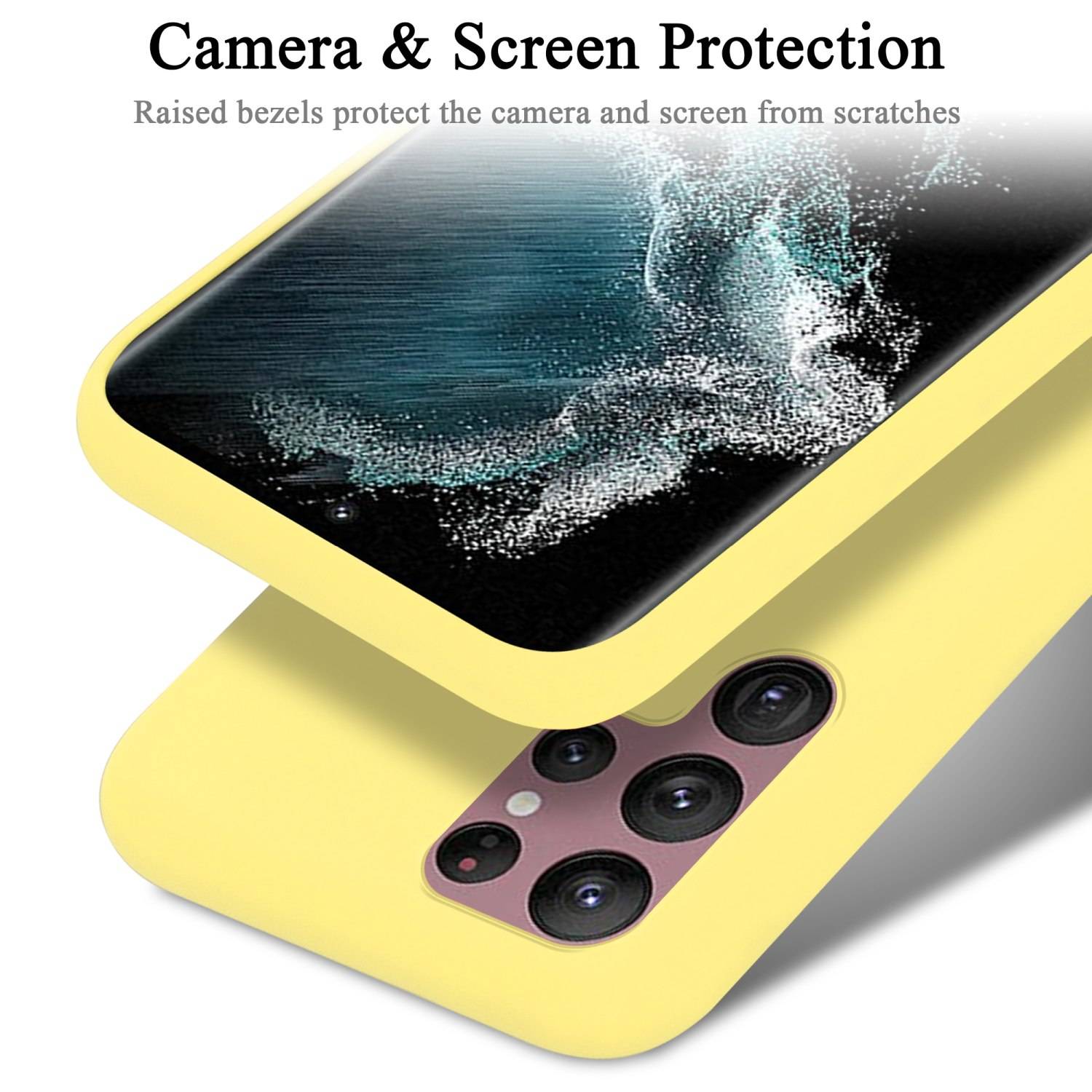 Cadorabo Schutzhülle für Samsung Galaxy S22 ULTRA Hülle in Gelb Handyhülle Case Cover TPU Etui