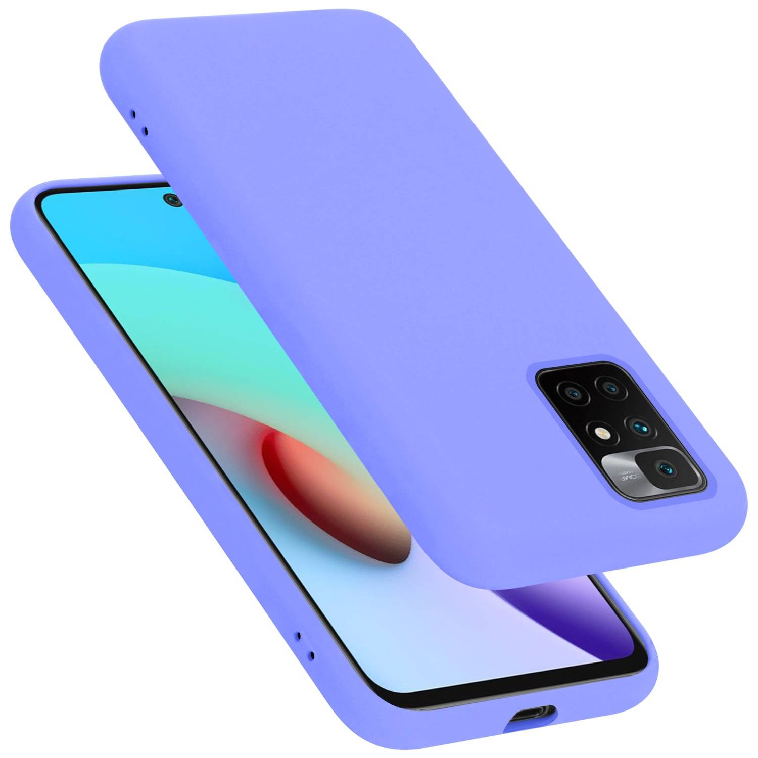 Cadorabo Schutzhülle für Xiaomi RedMi 10 / RedMi NOTE 11 4G Hülle in Lila Handyhülle Case Cover TPU Etui