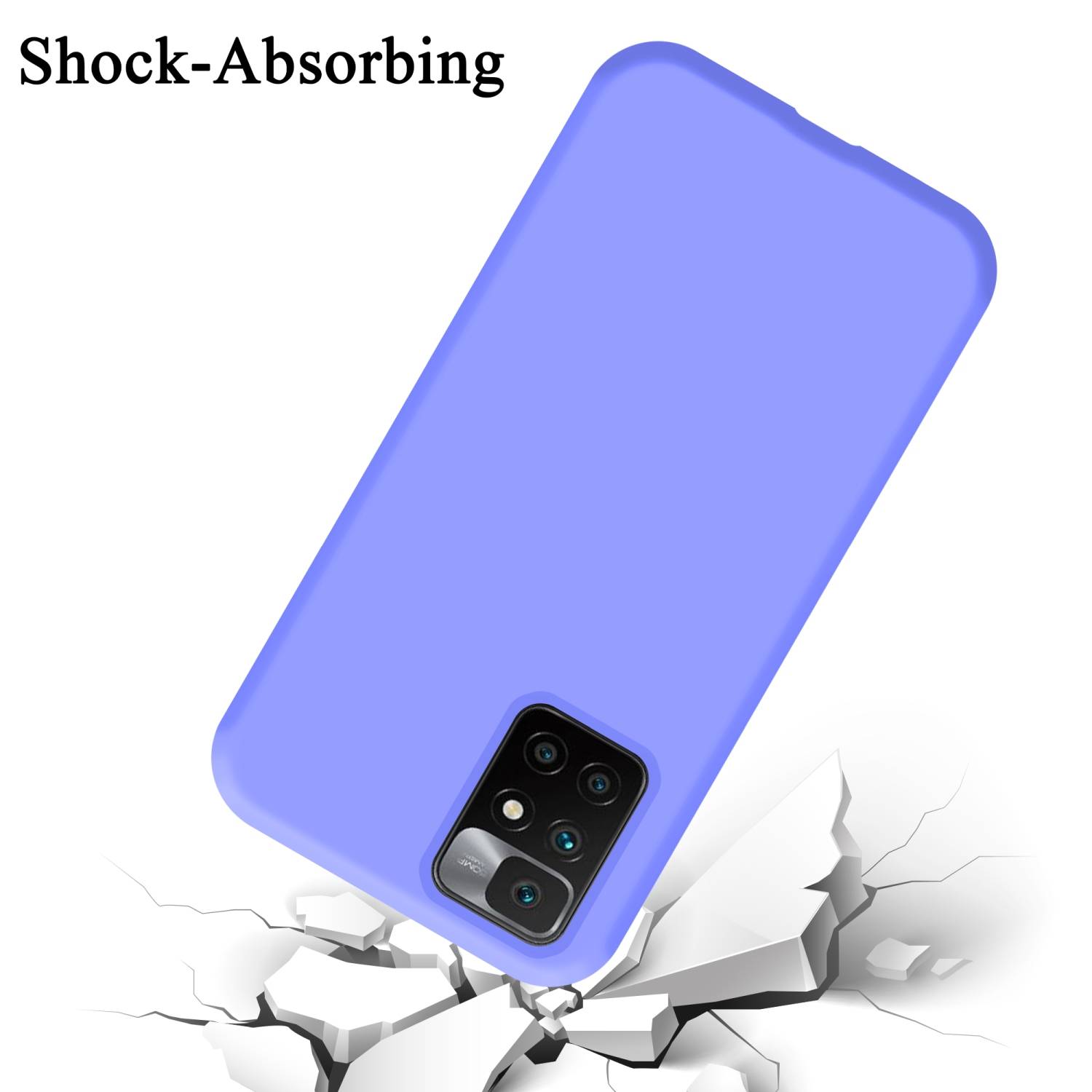 Cadorabo Schutzhülle für Xiaomi RedMi 10 / RedMi NOTE 11 4G Hülle in Lila Handyhülle Case Cover TPU Etui