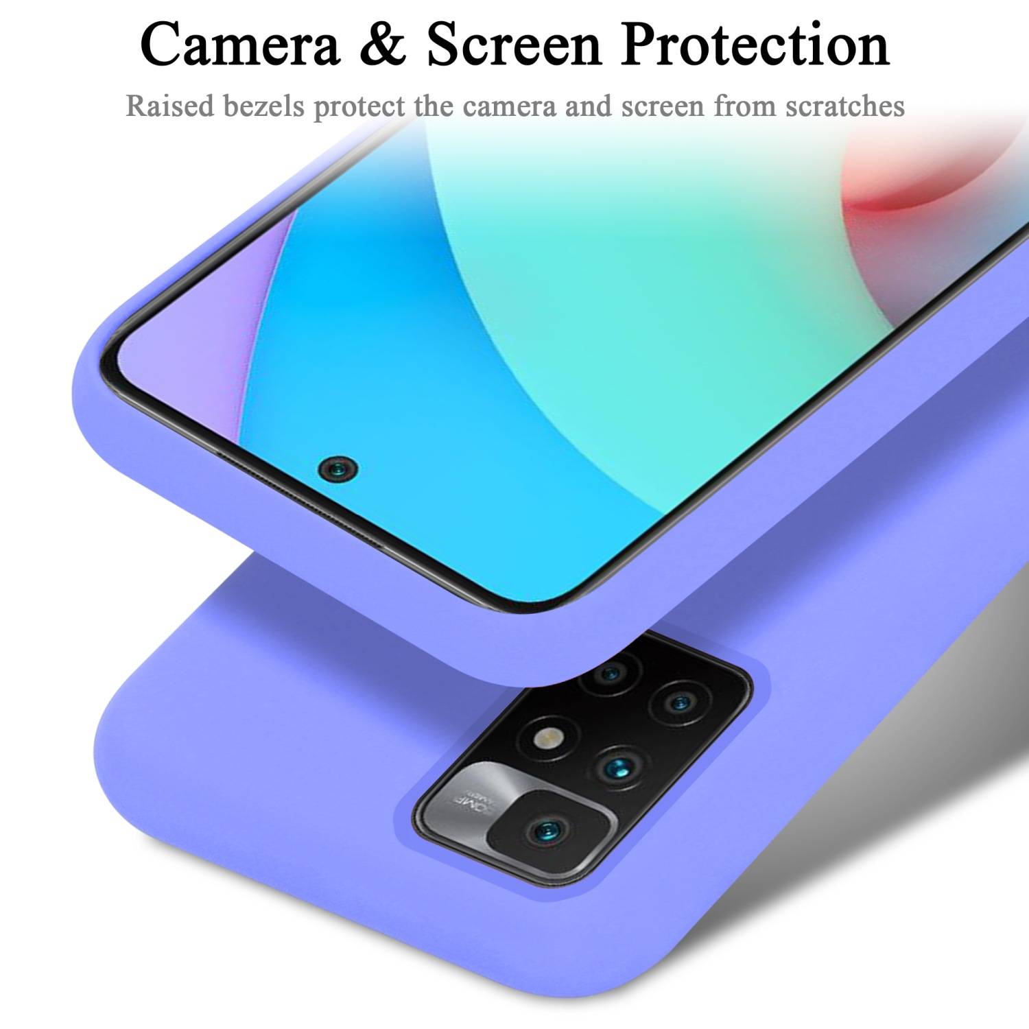 Cadorabo Schutzhülle für Xiaomi RedMi 10 / RedMi NOTE 11 4G Hülle in Lila Handyhülle Case Cover TPU Etui