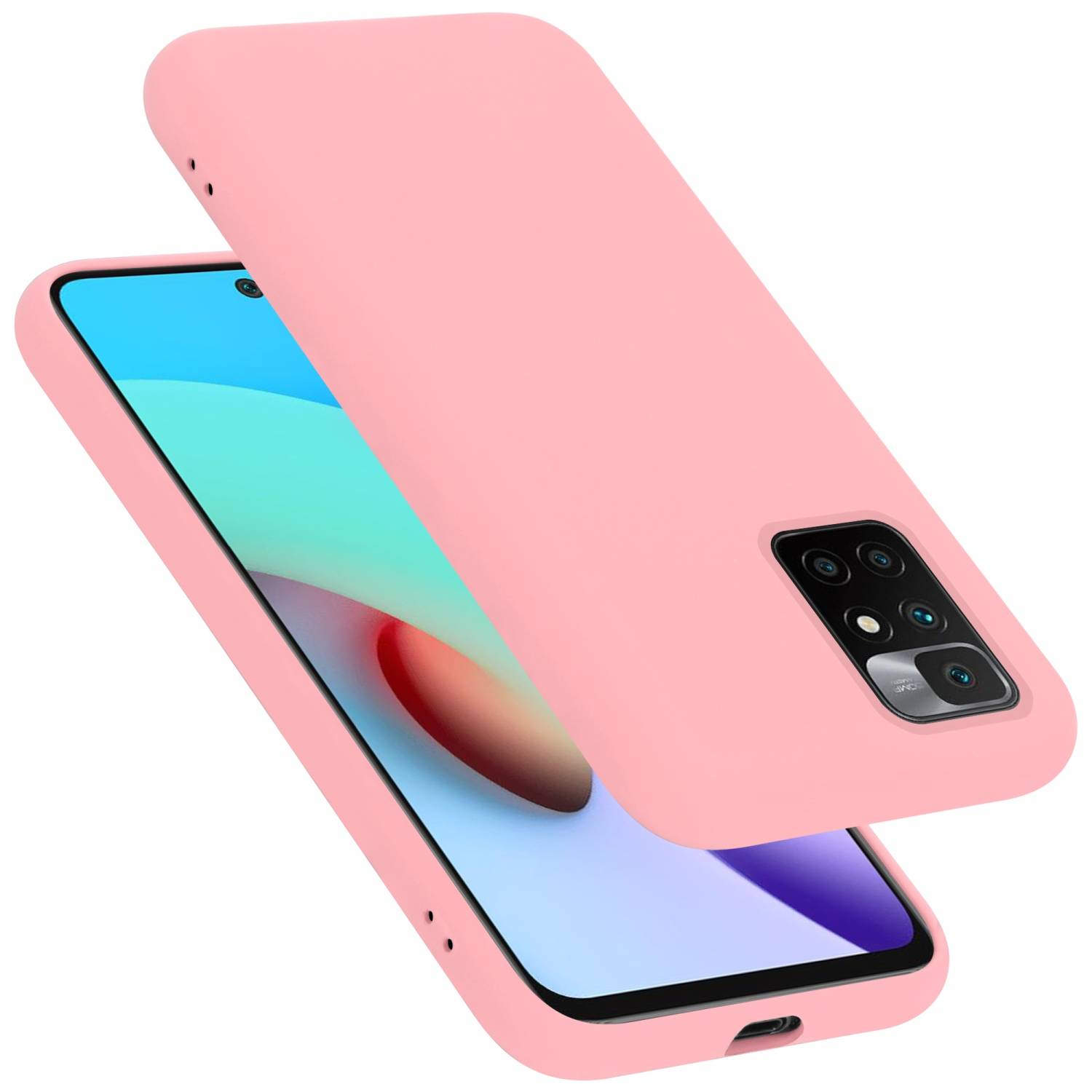 Cadorabo Schutzhülle für Xiaomi RedMi 10 / RedMi NOTE 11 4G Hülle in Rosa Handyhülle Case Cover TPU Etui