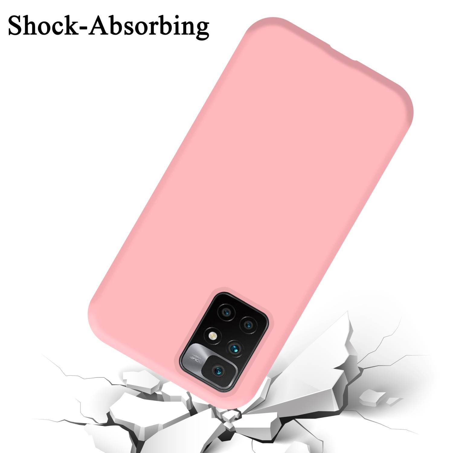 Cadorabo Schutzhülle für Xiaomi RedMi 10 / RedMi NOTE 11 4G Hülle in Rosa Handyhülle Case Cover TPU Etui