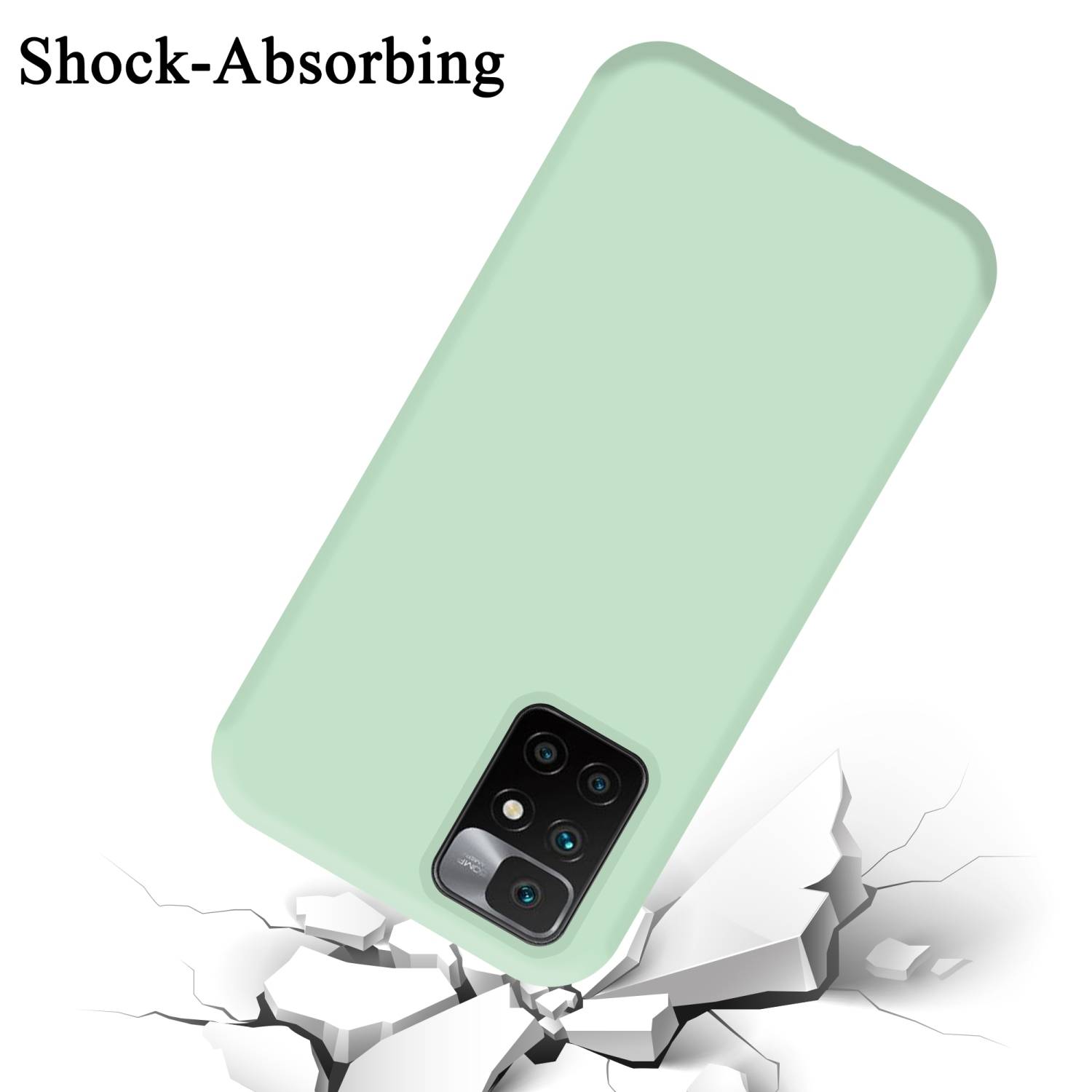 Cadorabo Schutzhülle für Xiaomi RedMi 10 / RedMi NOTE 11 4G Hülle in Grün Handyhülle Case Cover TPU Etui