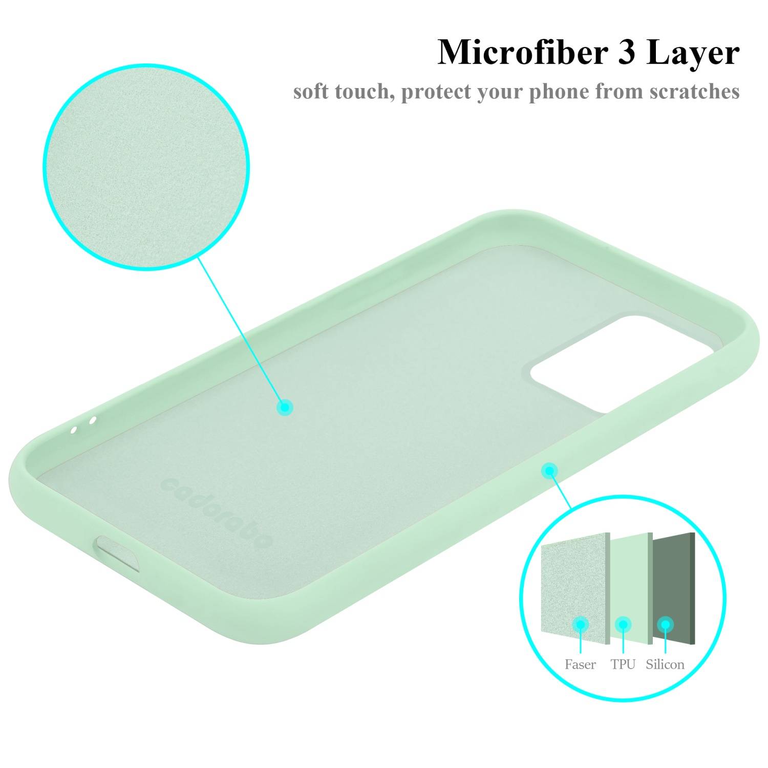 Cadorabo Schutzhülle für Xiaomi RedMi 10 / RedMi NOTE 11 4G Hülle in Grün Handyhülle Case Cover TPU Etui