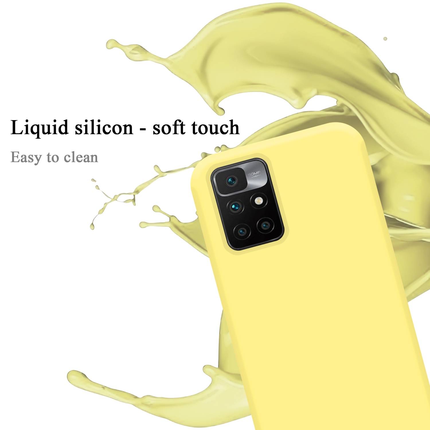 Cadorabo Schutzhülle für Xiaomi RedMi 10 / RedMi NOTE 11 4G Hülle in Gelb Handyhülle Case Cover TPU Etui