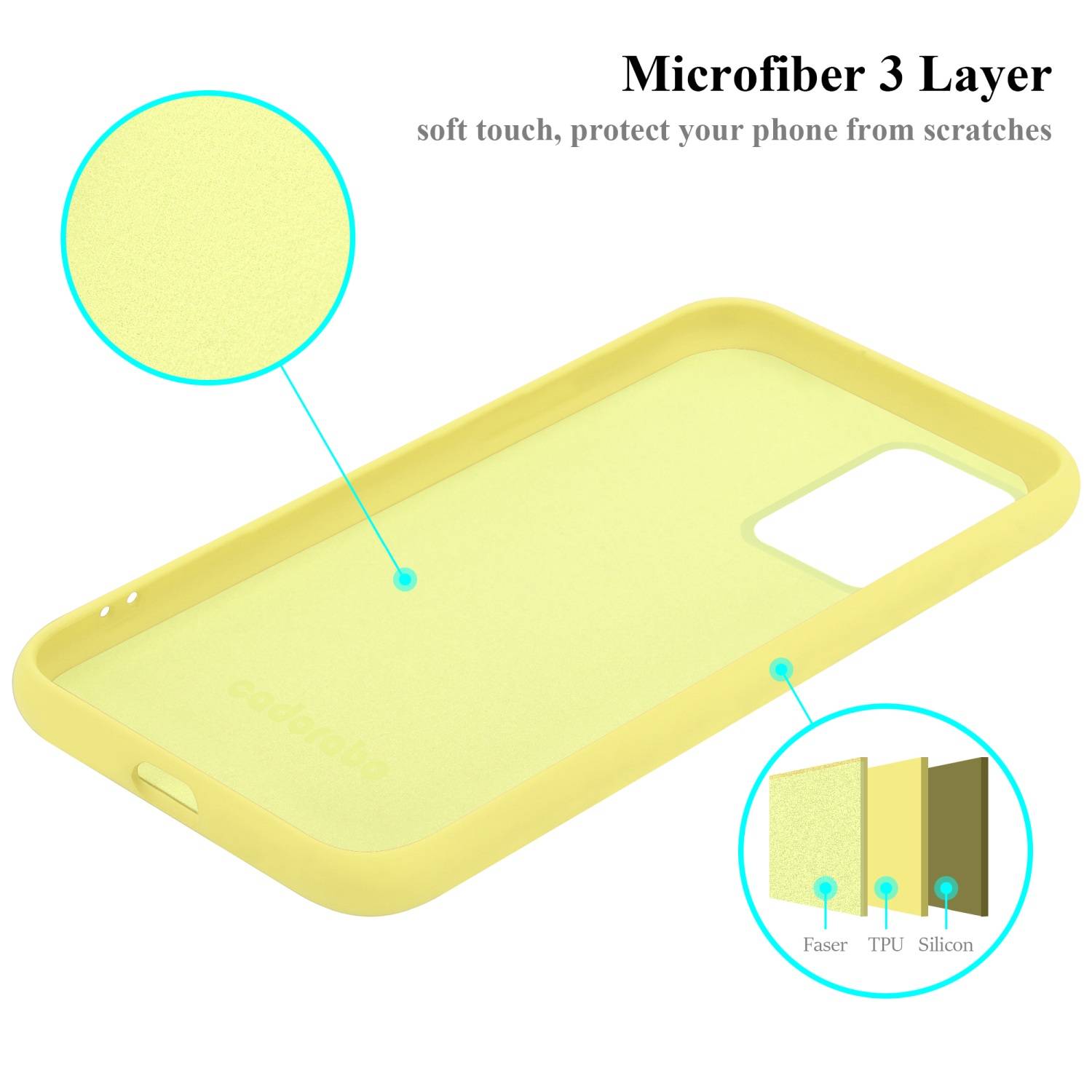 Cadorabo Schutzhülle für Xiaomi RedMi 10 / RedMi NOTE 11 4G Hülle in Gelb Handyhülle Case Cover TPU Etui