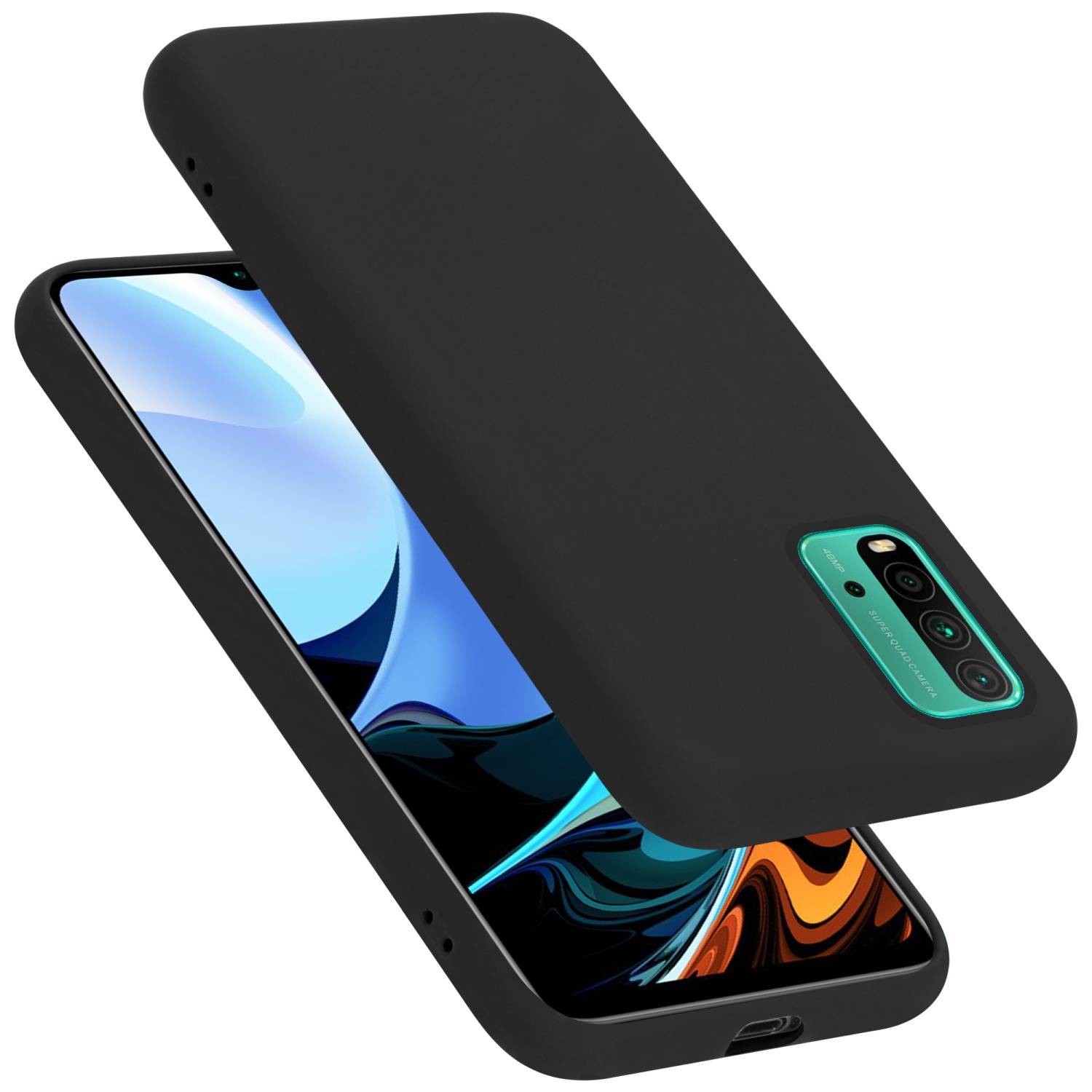 Cadorabo Schutzhülle für Xiaomi RedMi 9T / POCO M3 Hülle in Schwarz Handyhülle Case Cover TPU Etui