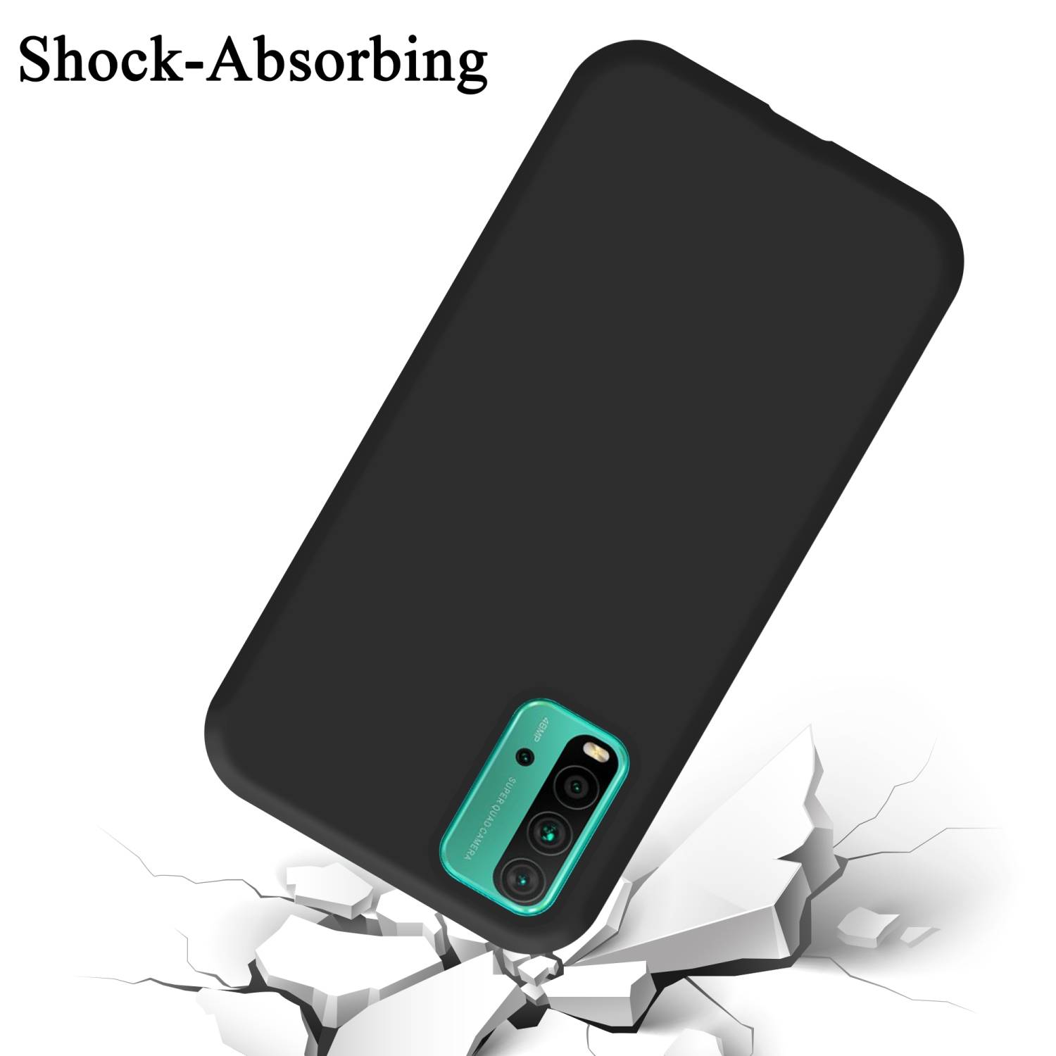 Cadorabo Schutzhülle für Xiaomi RedMi 9T / POCO M3 Hülle in Schwarz Handyhülle Case Cover TPU Etui