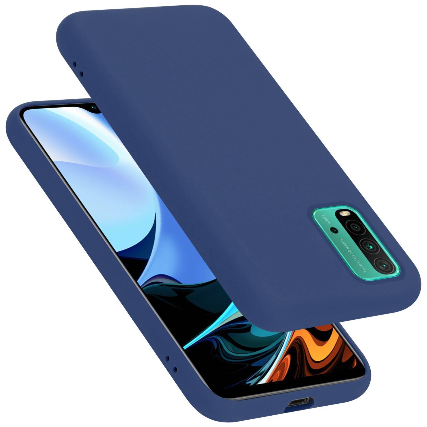 Cadorabo Schutzhülle für Xiaomi RedMi 9T / POCO M3 Hülle in Blau Handyhülle Case Cover TPU Etui