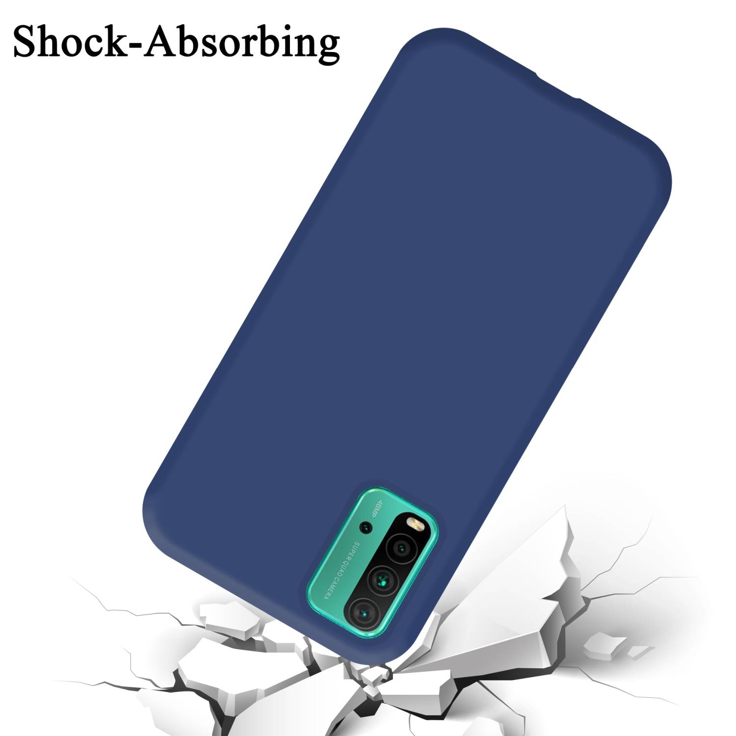 Cadorabo Schutzhülle für Xiaomi RedMi 9T / POCO M3 Hülle in Blau Handyhülle Case Cover TPU Etui