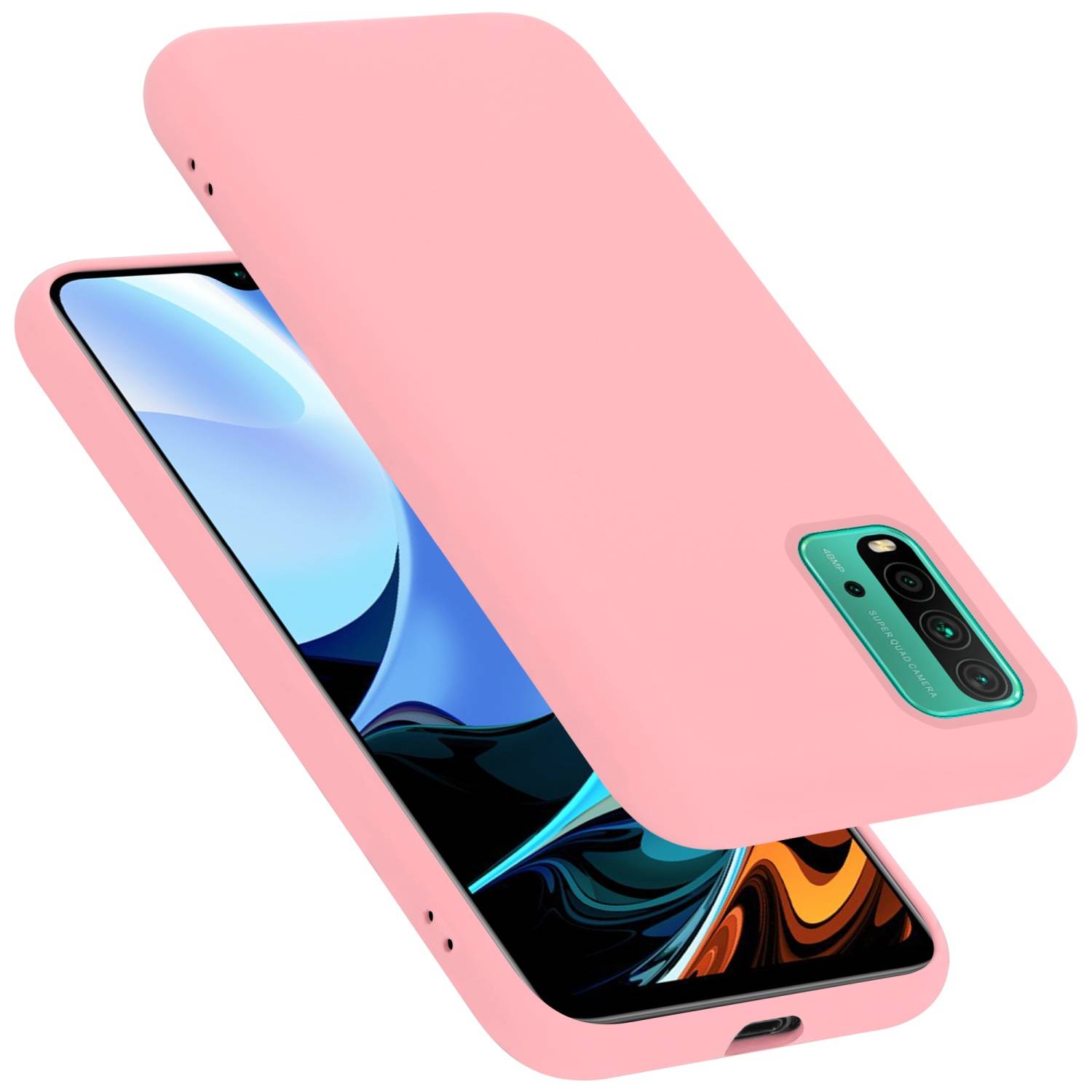 Cadorabo Schutzhülle für Xiaomi RedMi 9T / POCO M3 Hülle in Rosa Handyhülle Case Cover TPU Etui