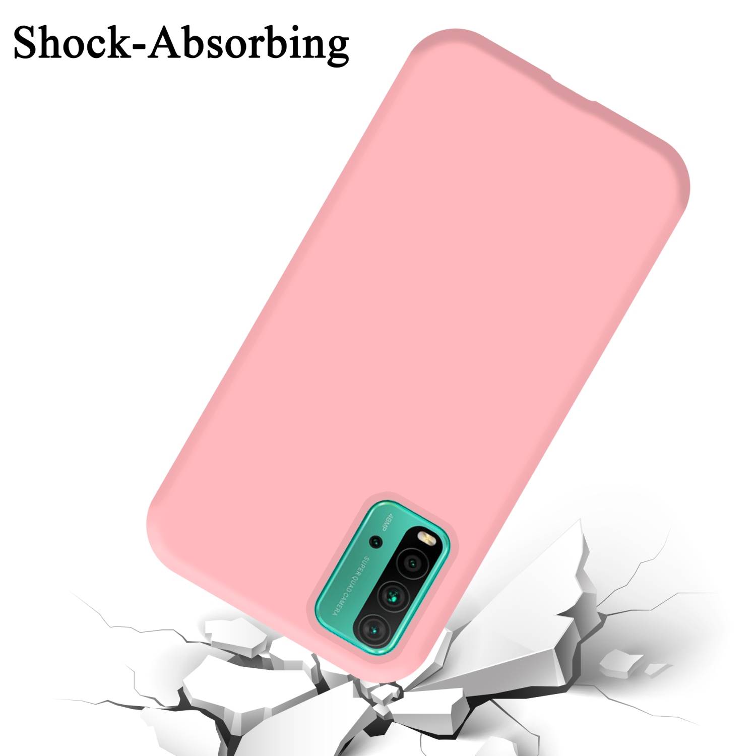 Cadorabo Schutzhülle für Xiaomi RedMi 9T / POCO M3 Hülle in Rosa Handyhülle Case Cover TPU Etui