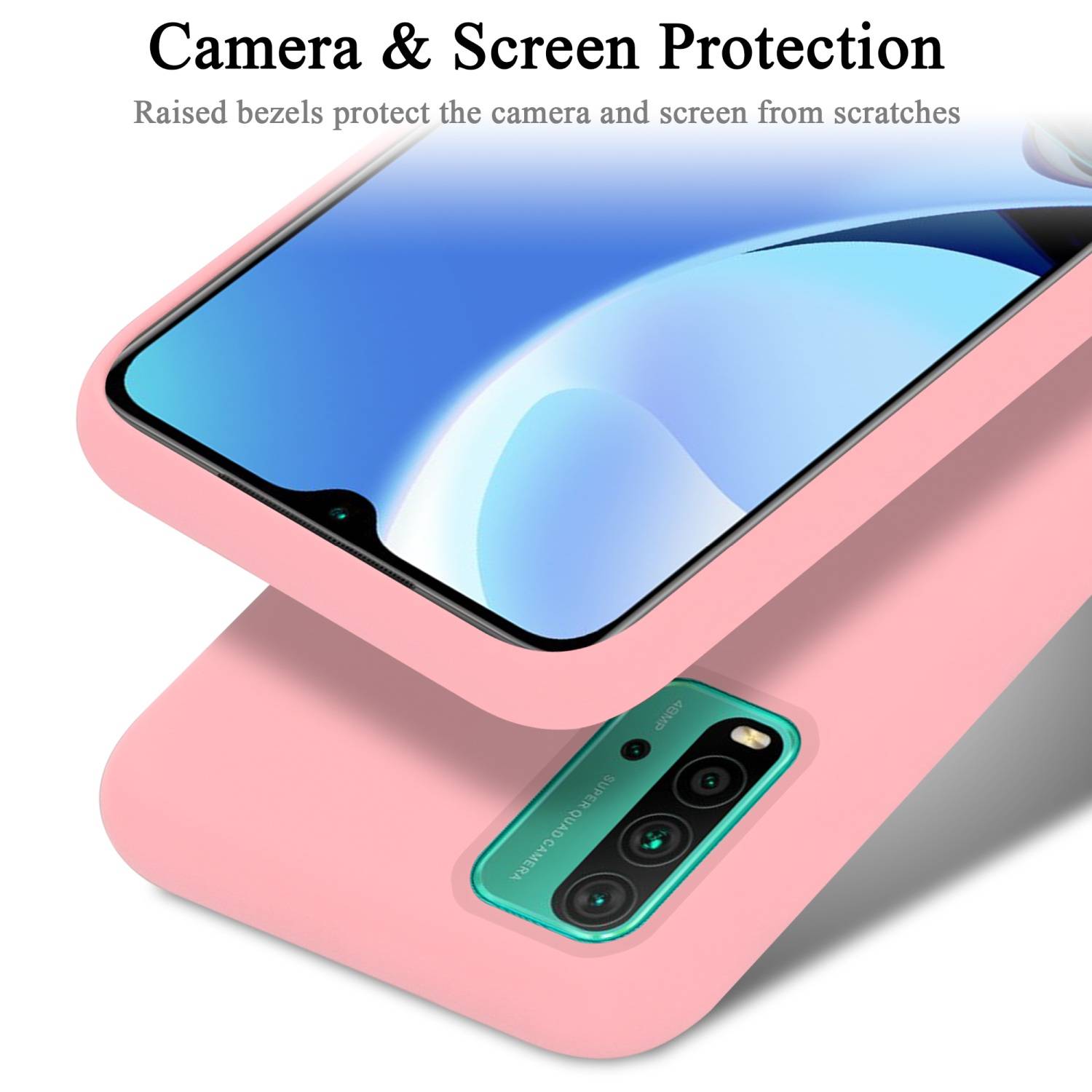 Cadorabo Schutzhülle für Xiaomi RedMi 9T / POCO M3 Hülle in Rosa Handyhülle Case Cover TPU Etui