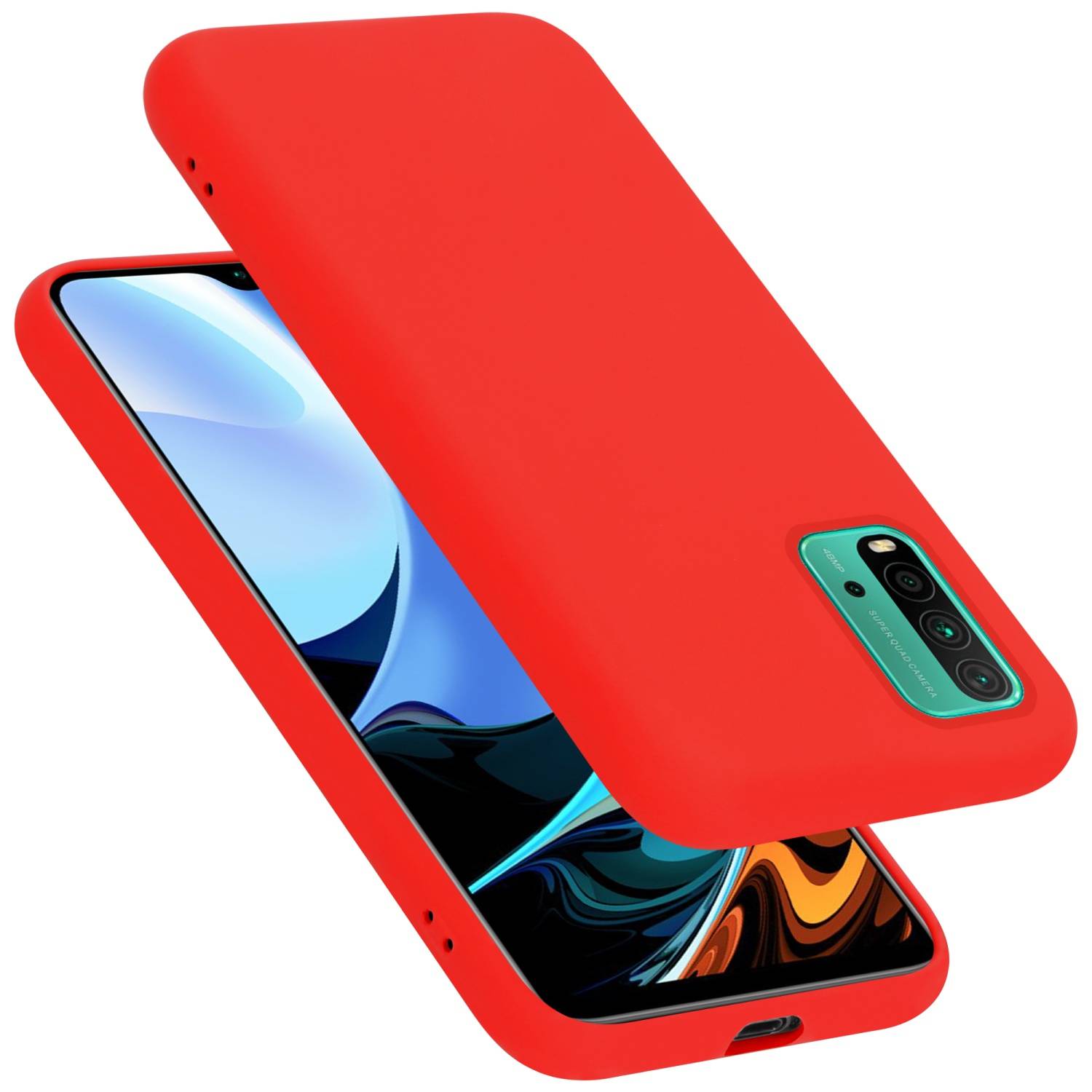 Cadorabo Schutzhülle für Xiaomi RedMi 9T / POCO M3 Hülle in Rot Handyhülle Case Cover TPU Etui