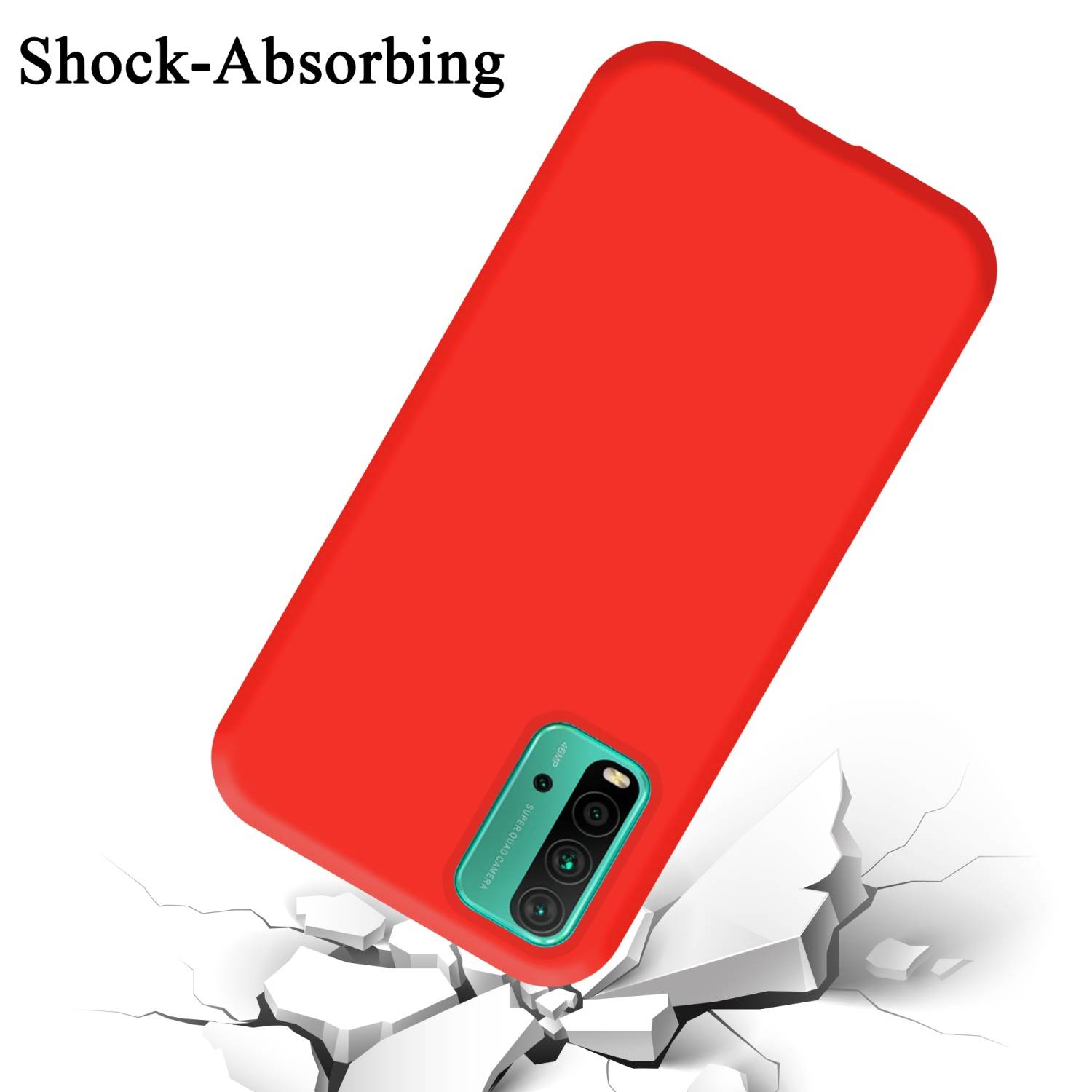 Cadorabo Schutzhülle für Xiaomi RedMi 9T / POCO M3 Hülle in Rot Handyhülle Case Cover TPU Etui