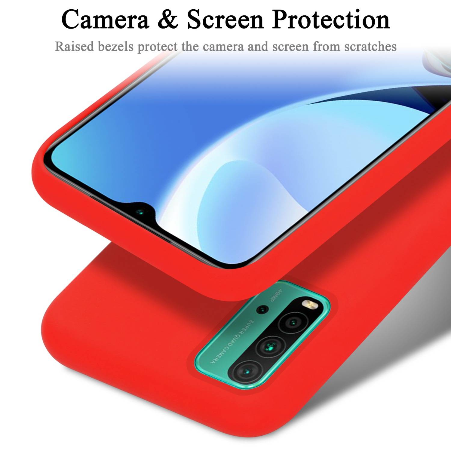 Cadorabo Schutzhülle für Xiaomi RedMi 9T / POCO M3 Hülle in Rot Handyhülle Case Cover TPU Etui