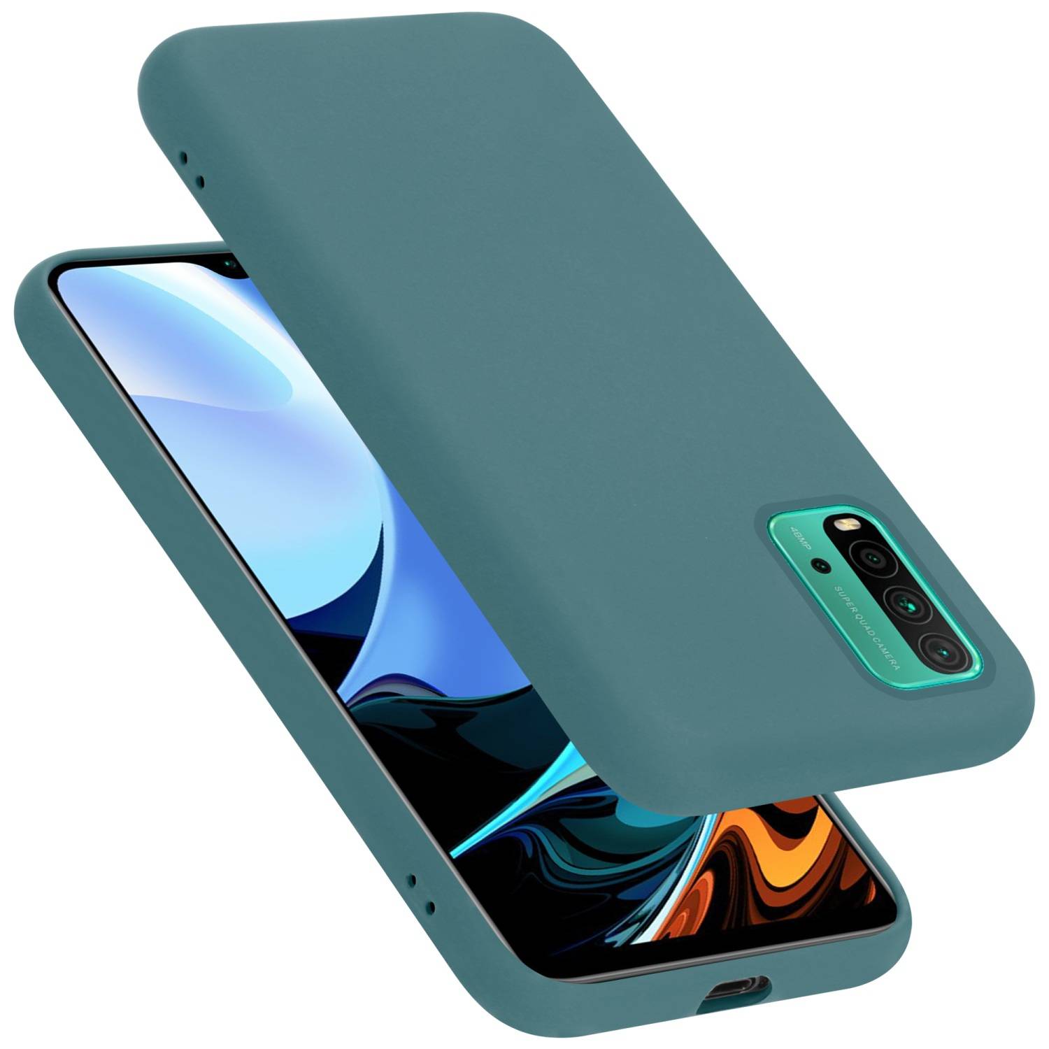 Cadorabo Schutzhülle für Xiaomi RedMi 9T / POCO M3 Hülle in Grün Handyhülle Case Cover TPU Etui