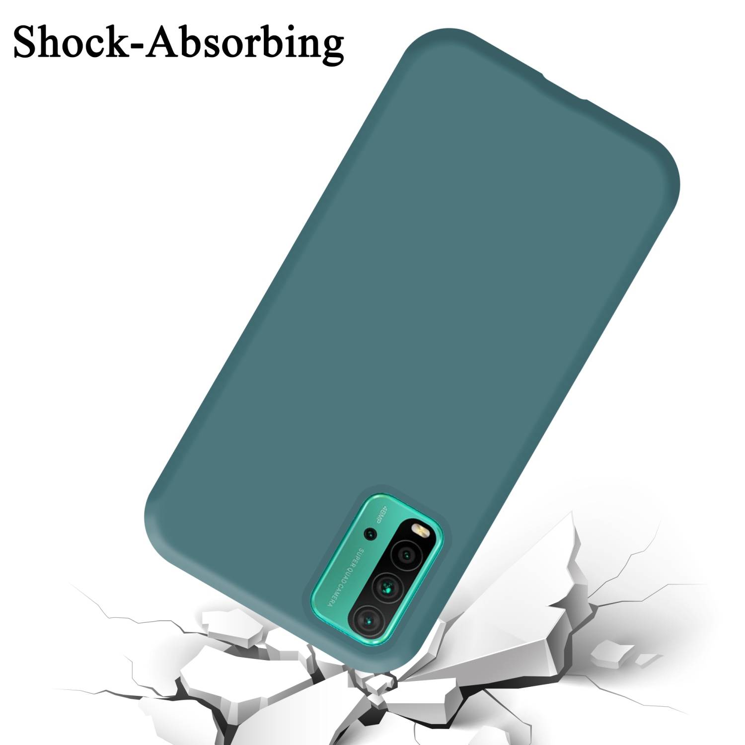 Cadorabo Schutzhülle für Xiaomi RedMi 9T / POCO M3 Hülle in Grün Handyhülle Case Cover TPU Etui