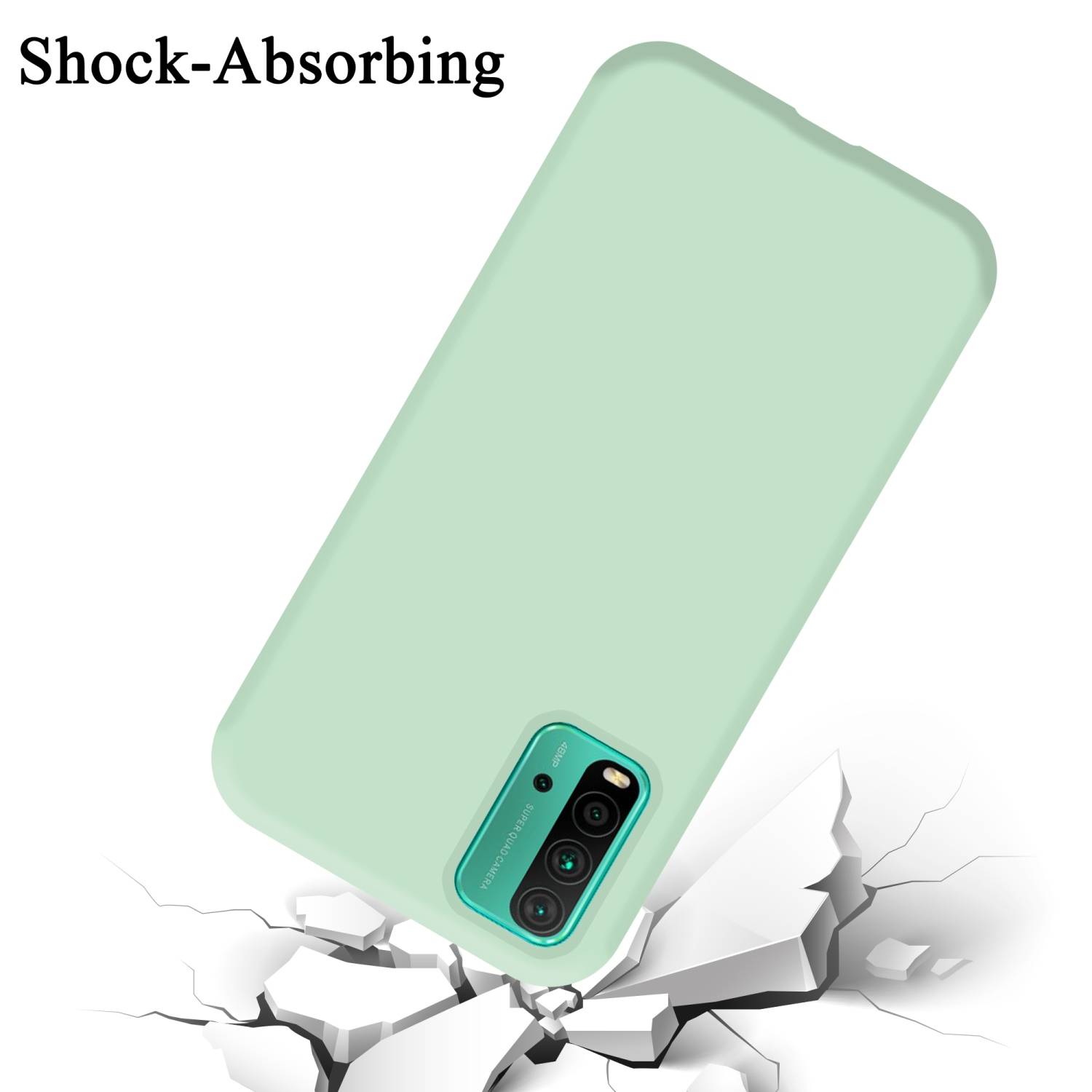 Cadorabo Schutzhülle für Xiaomi RedMi 9T / POCO M3 Hülle in Grün Handyhülle Case Cover TPU Etui