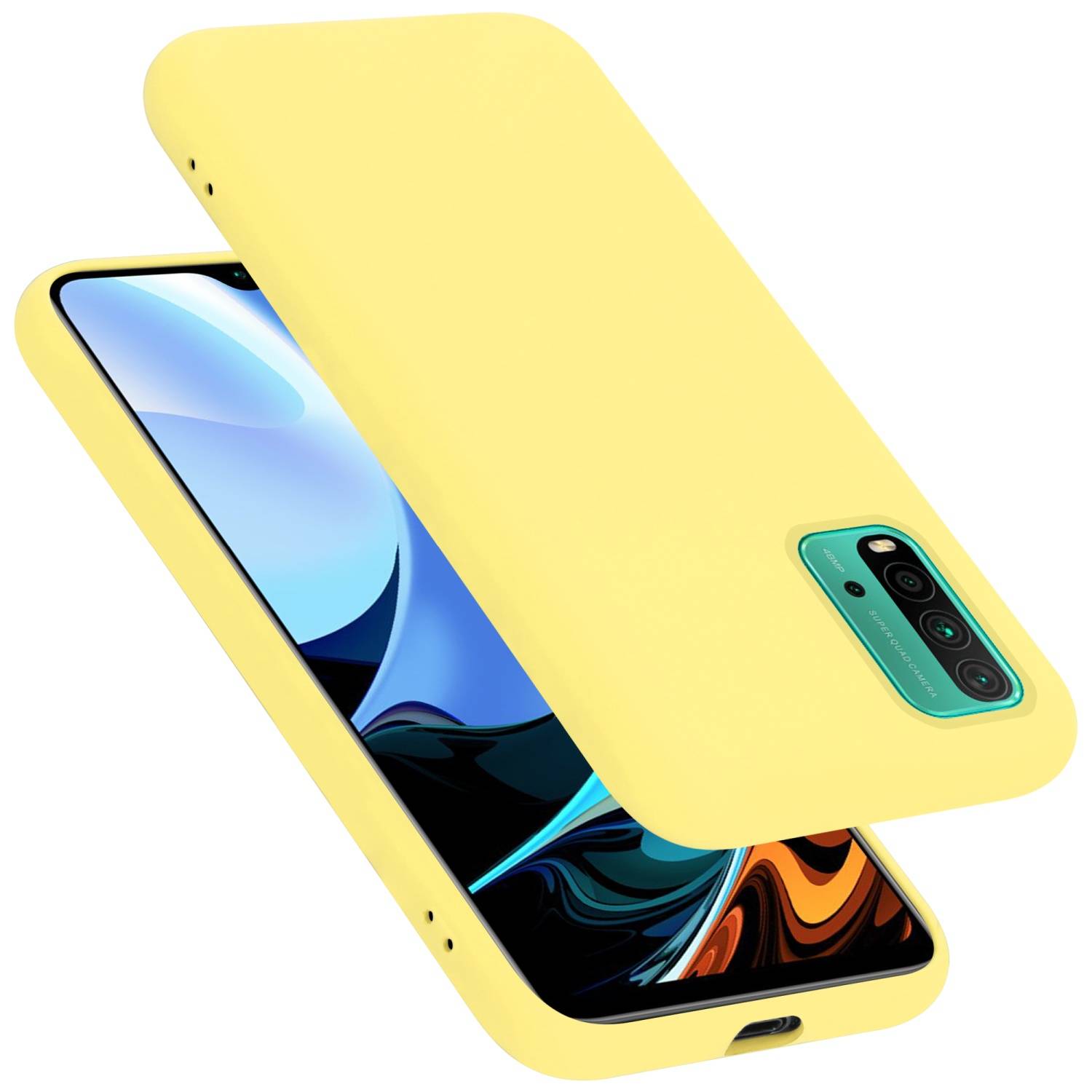 Cadorabo Schutzhülle für Xiaomi RedMi 9T / POCO M3 Hülle in Gelb Handyhülle Case Cover TPU Etui