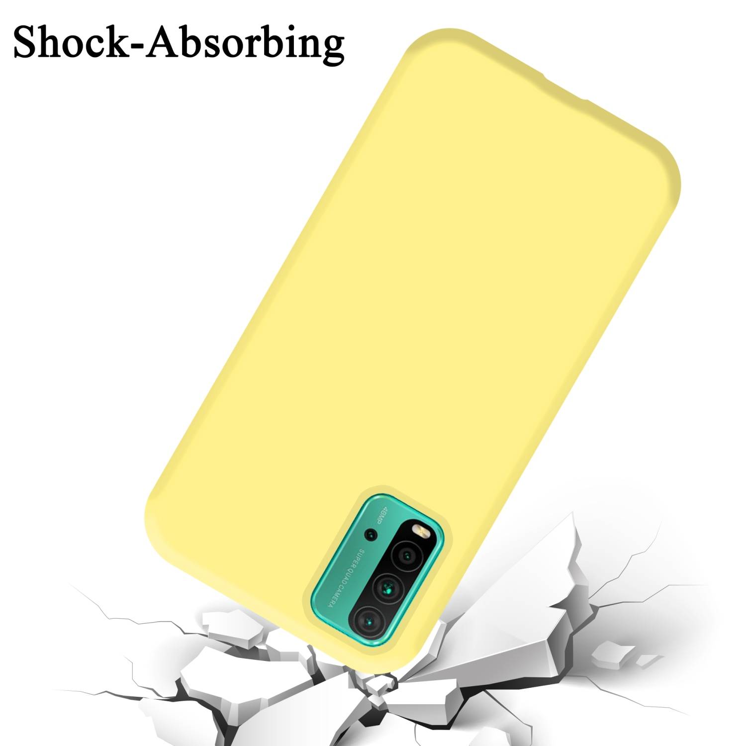 Cadorabo Schutzhülle für Xiaomi RedMi 9T / POCO M3 Hülle in Gelb Handyhülle Case Cover TPU Etui