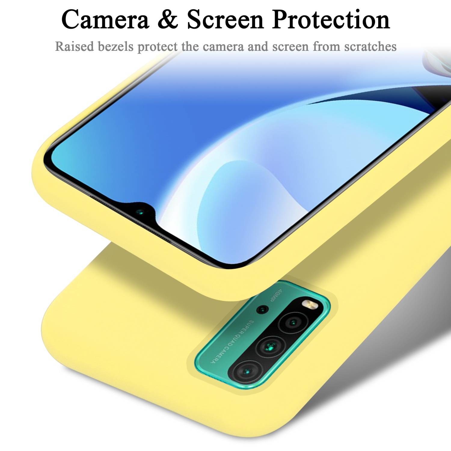 Cadorabo Schutzhülle für Xiaomi RedMi 9T / POCO M3 Hülle in Gelb Handyhülle Case Cover TPU Etui
