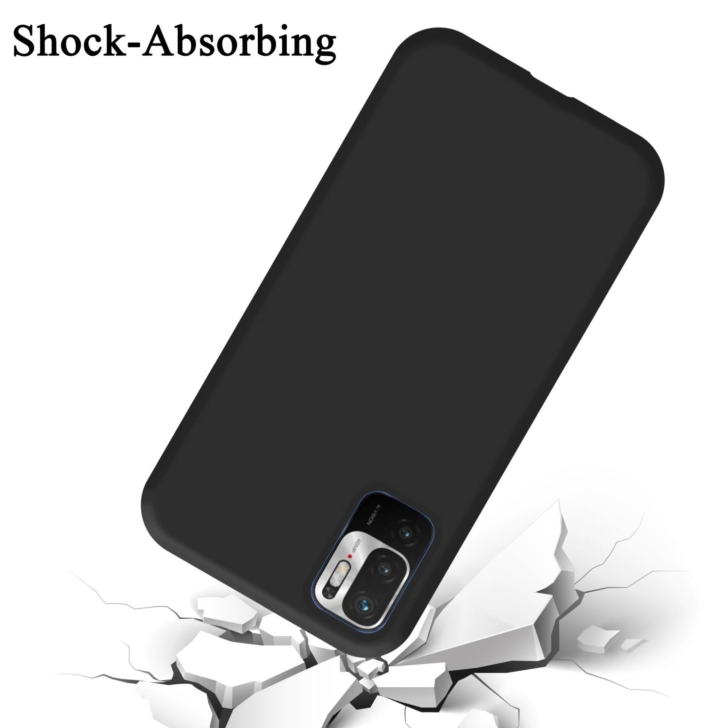Cadorabo Schutzhülle für Xiaomi RedMi NOTE 10 5G / POCO M3 PRO 5G Hülle in Schwarz Handyhülle Case Cover TPU Etui