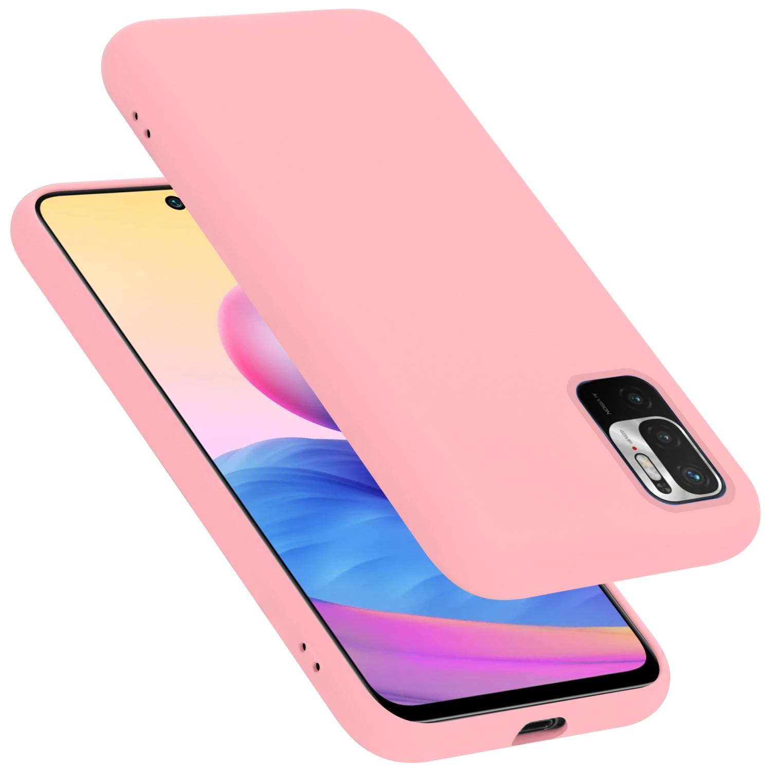 Cadorabo Schutzhülle für Xiaomi RedMi NOTE 10 5G / POCO M3 PRO 5G Hülle in Rosa Handyhülle Case Cover TPU Etui
