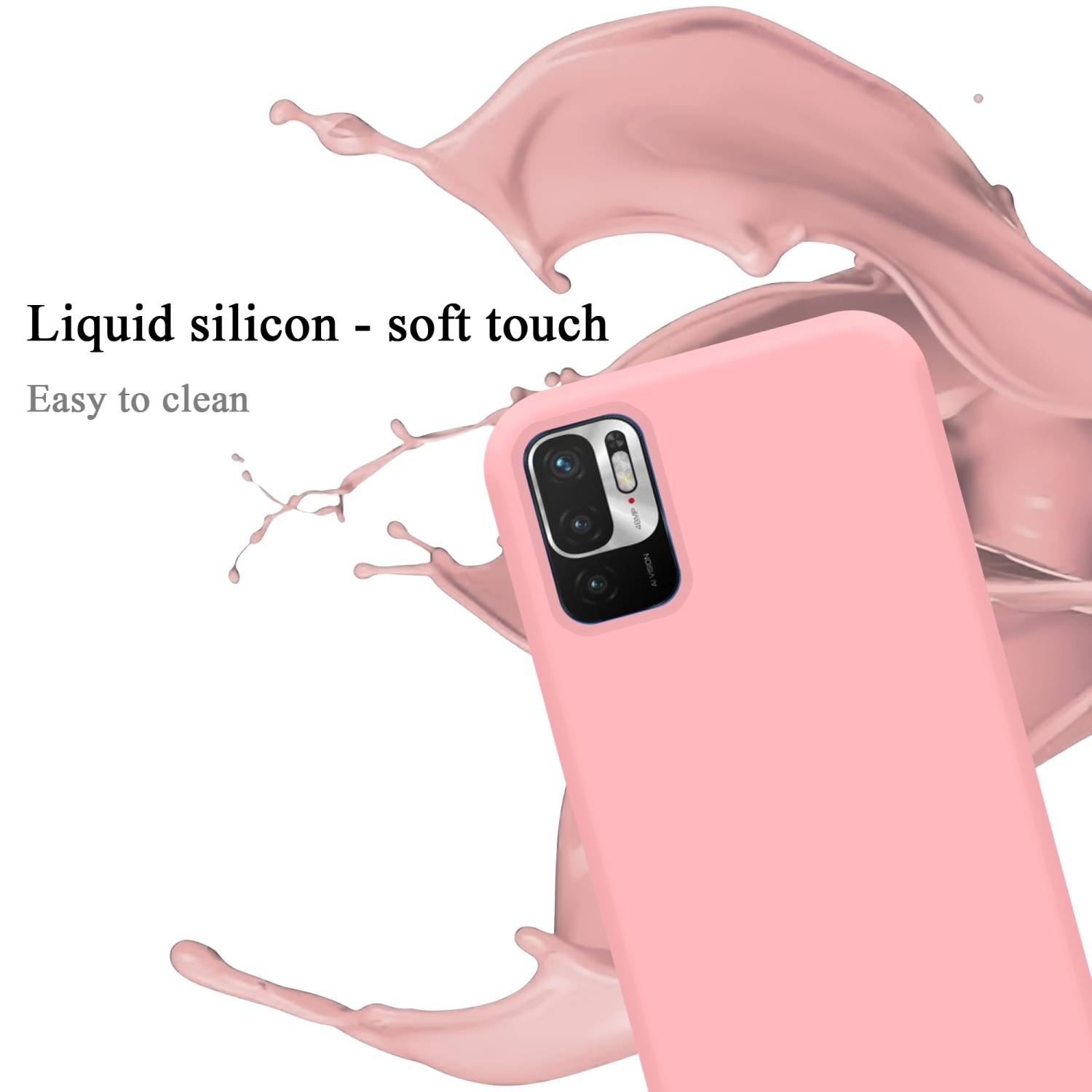 Cadorabo Schutzhülle für Xiaomi RedMi NOTE 10 5G / POCO M3 PRO 5G Hülle in Rosa Handyhülle Case Cover TPU Etui