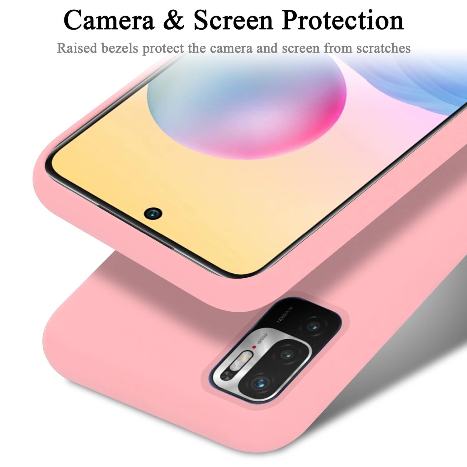 Cadorabo Schutzhülle für Xiaomi RedMi NOTE 10 5G / POCO M3 PRO 5G Hülle in Rosa Handyhülle Case Cover TPU Etui