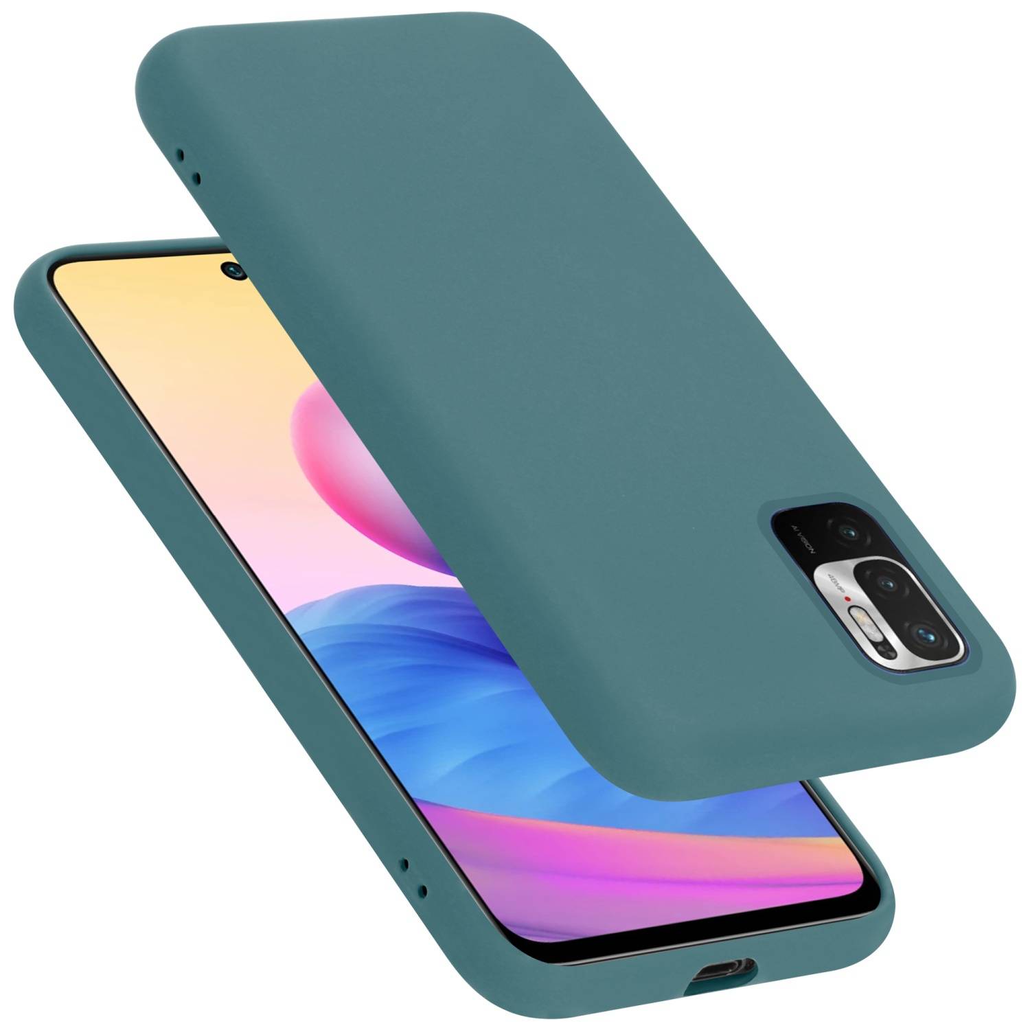 Cadorabo Schutzhülle für Xiaomi RedMi NOTE 10 5G / POCO M3 PRO 5G Hülle in Grün Handyhülle Case Cover TPU Etui