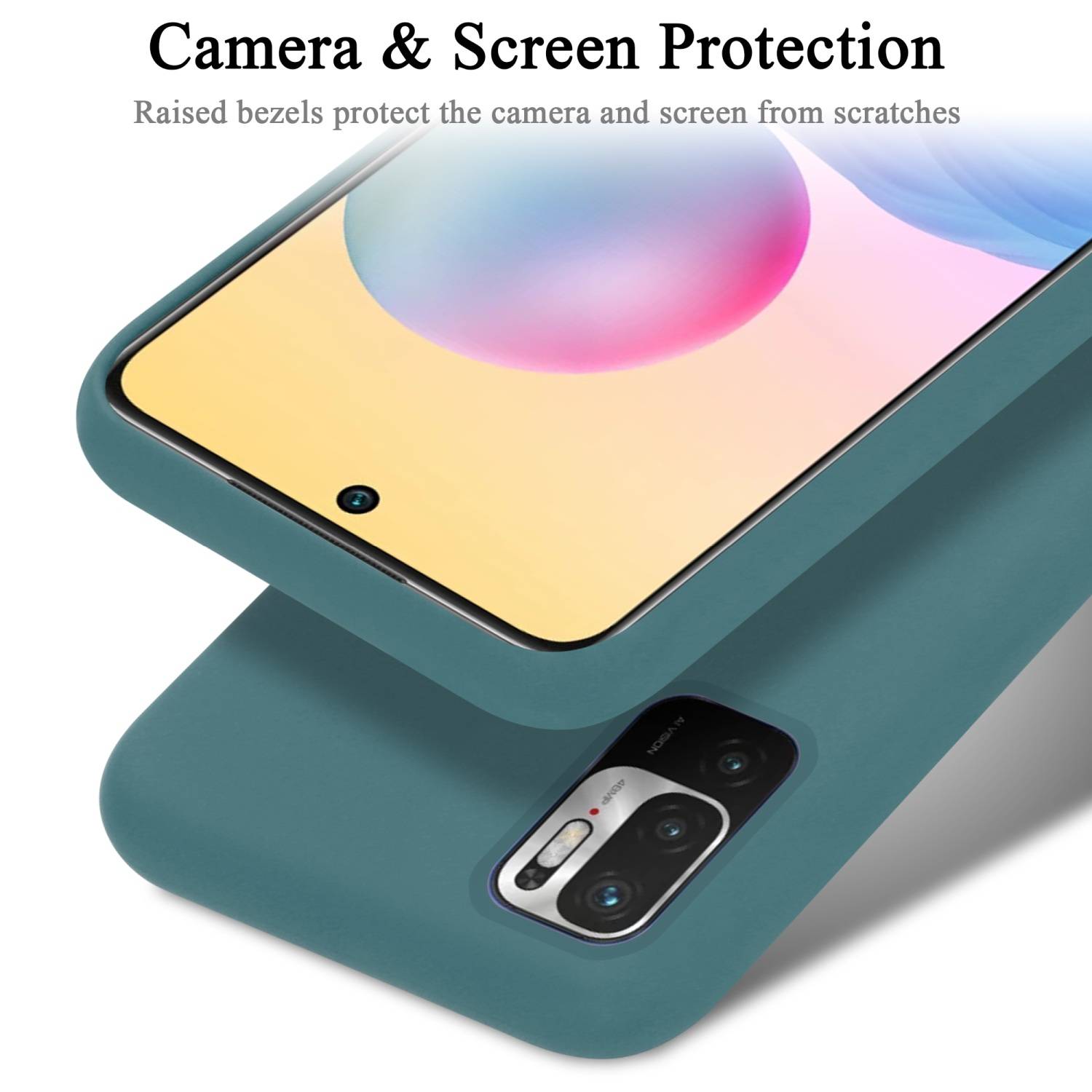 Cadorabo Schutzhülle für Xiaomi RedMi NOTE 10 5G / POCO M3 PRO 5G Hülle in Grün Handyhülle Case Cover TPU Etui