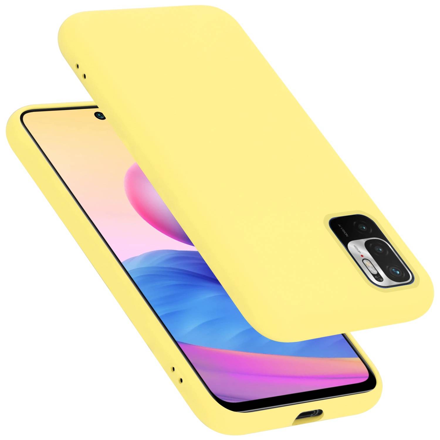 Cadorabo Schutzhülle für Xiaomi RedMi NOTE 10 5G / POCO M3 PRO 5G Hülle in Gelb Handyhülle Case Cover TPU Etui