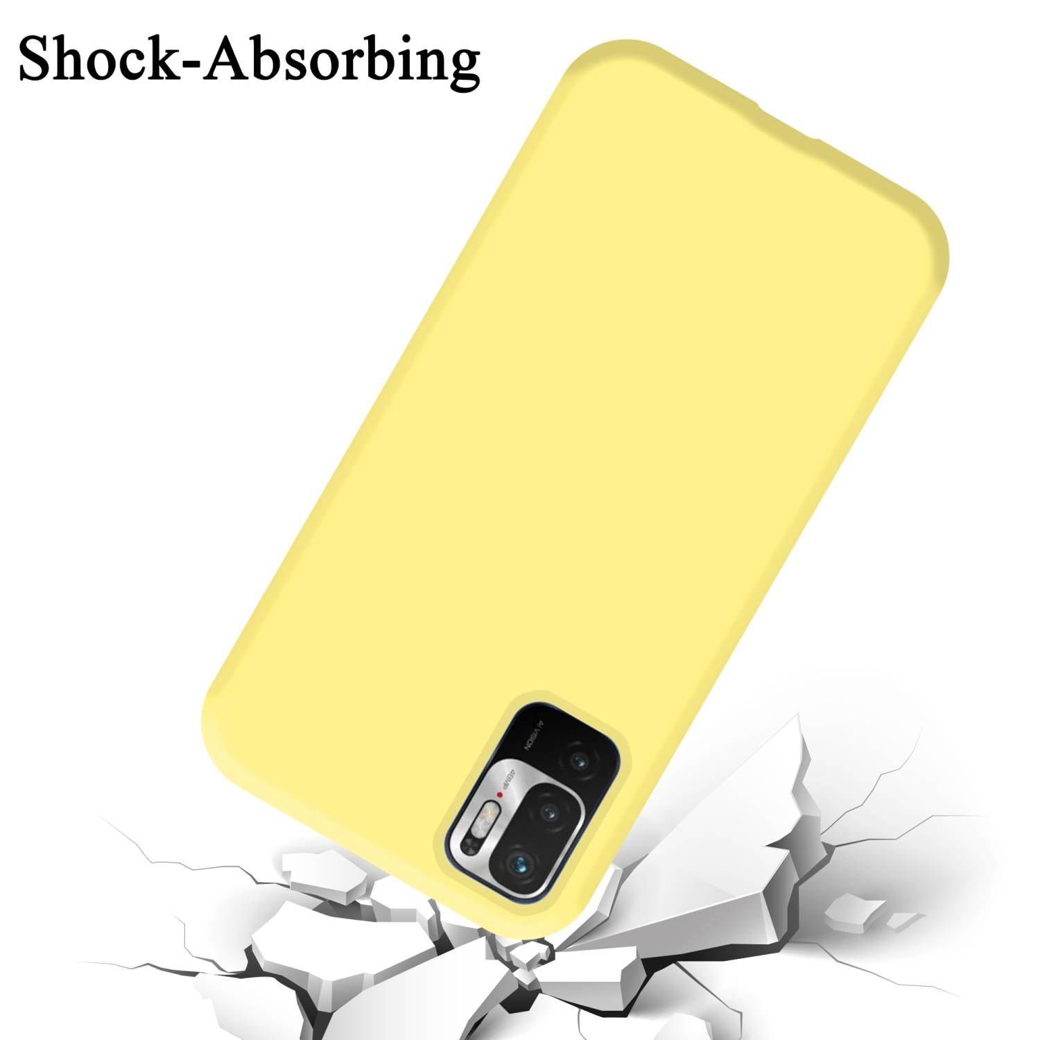 Cadorabo Schutzhülle für Xiaomi RedMi NOTE 10 5G / POCO M3 PRO 5G Hülle in Gelb Handyhülle Case Cover TPU Etui