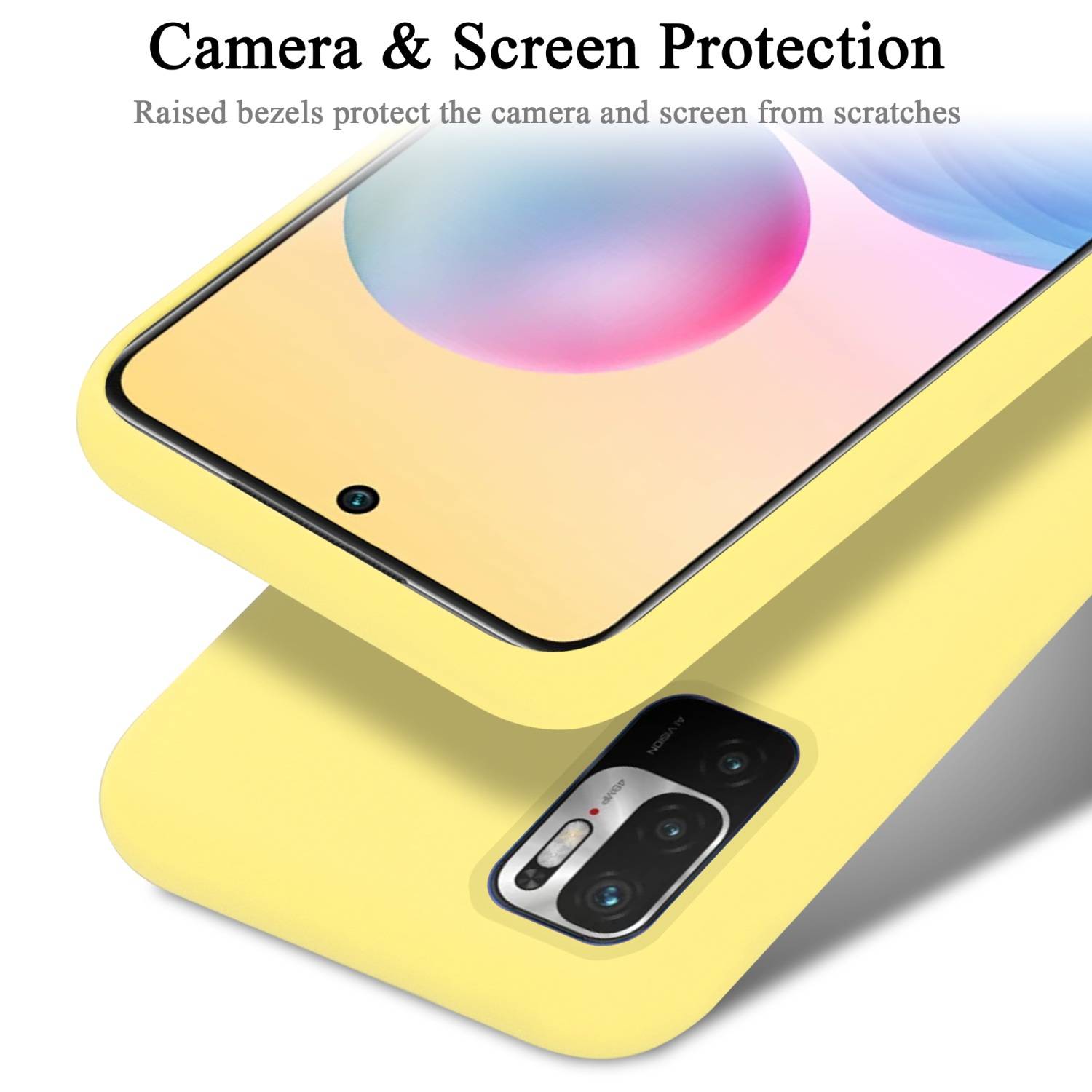 Cadorabo Schutzhülle für Xiaomi RedMi NOTE 10 5G / POCO M3 PRO 5G Hülle in Gelb Handyhülle Case Cover TPU Etui